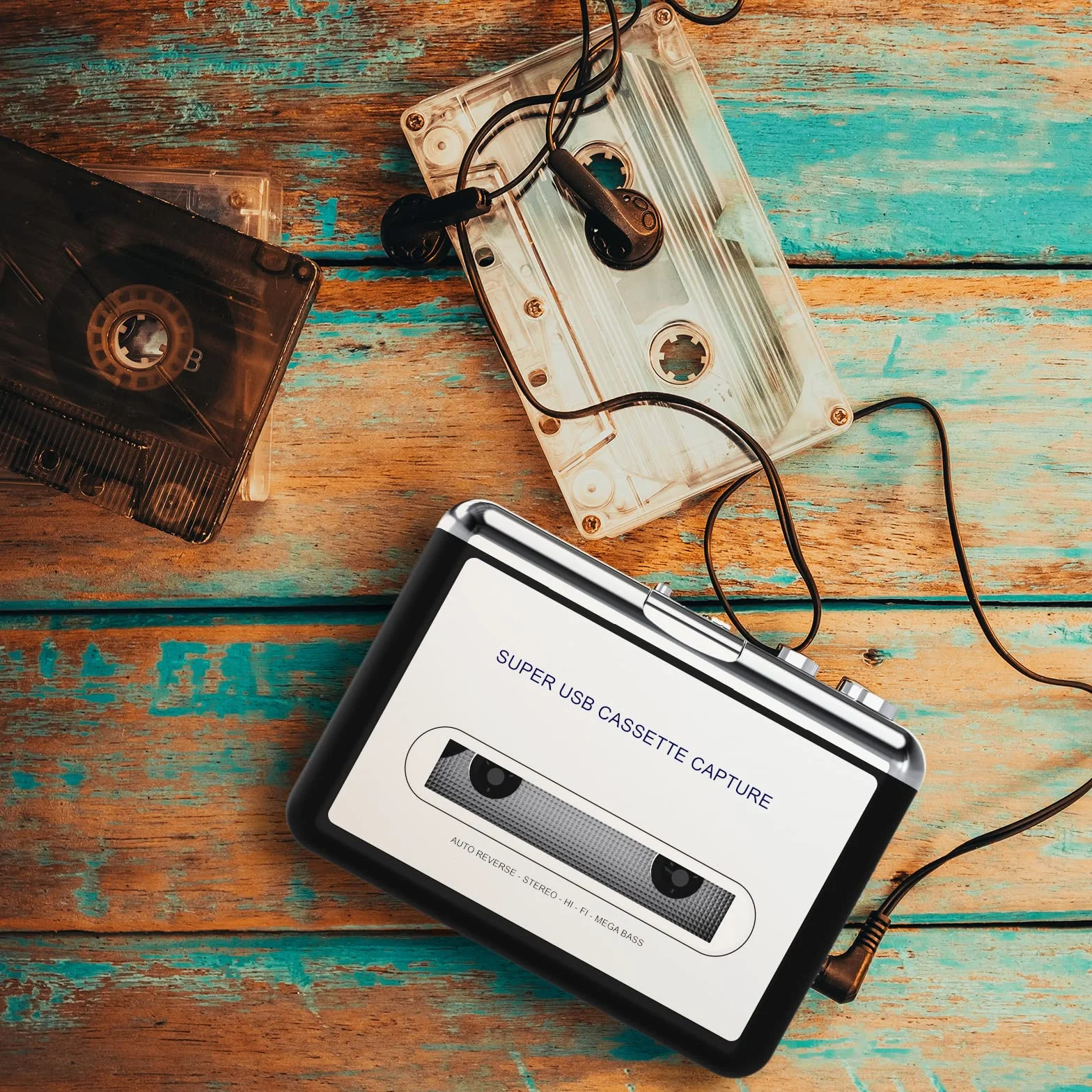 DigitNow Przenośny Odtwarzacz Kaset Magnetofonowych Konwerter Kasety na MP3 USB