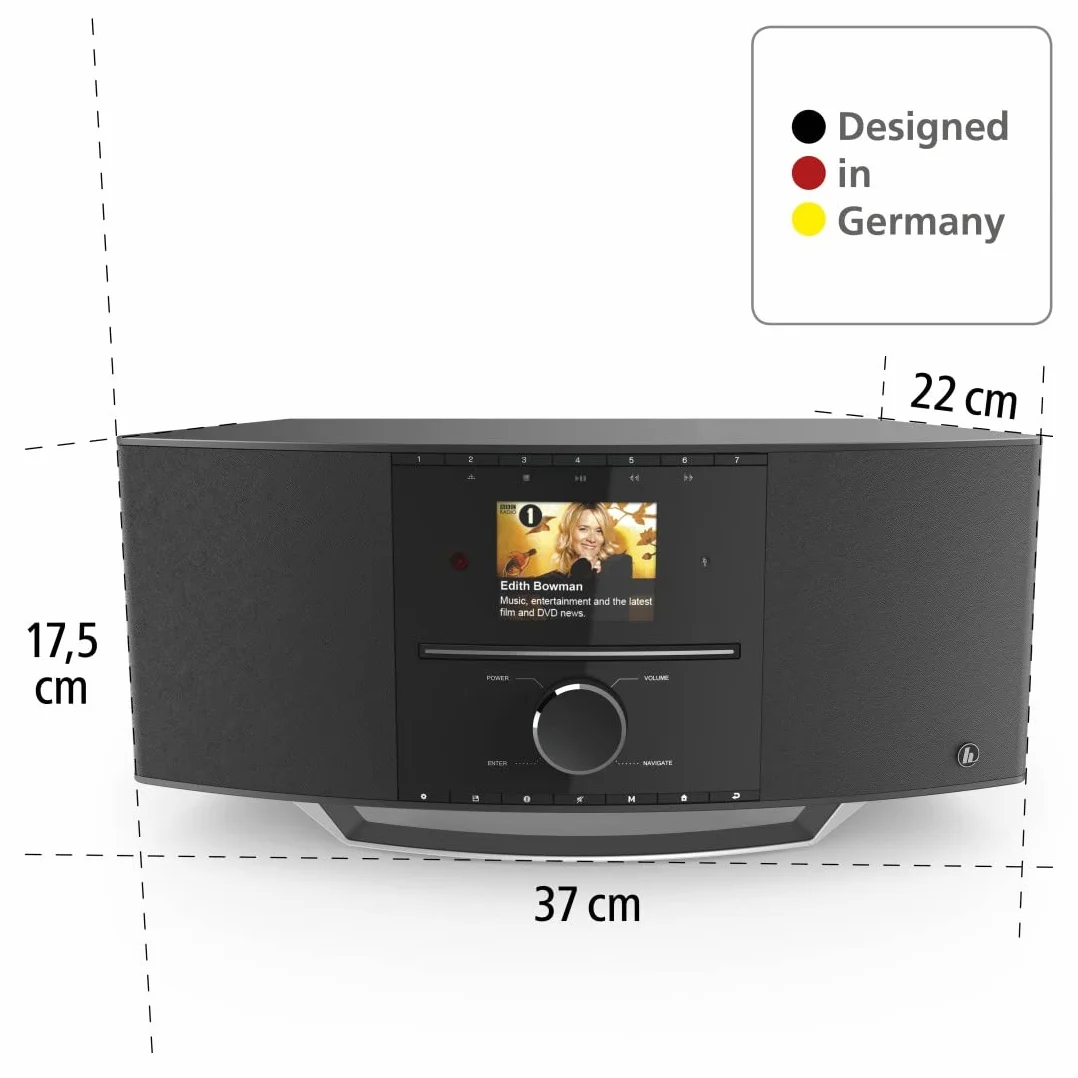Hama Digital Radio DIR3510SCBTX DAB+ Internet Radio CD Bluetooth Nero