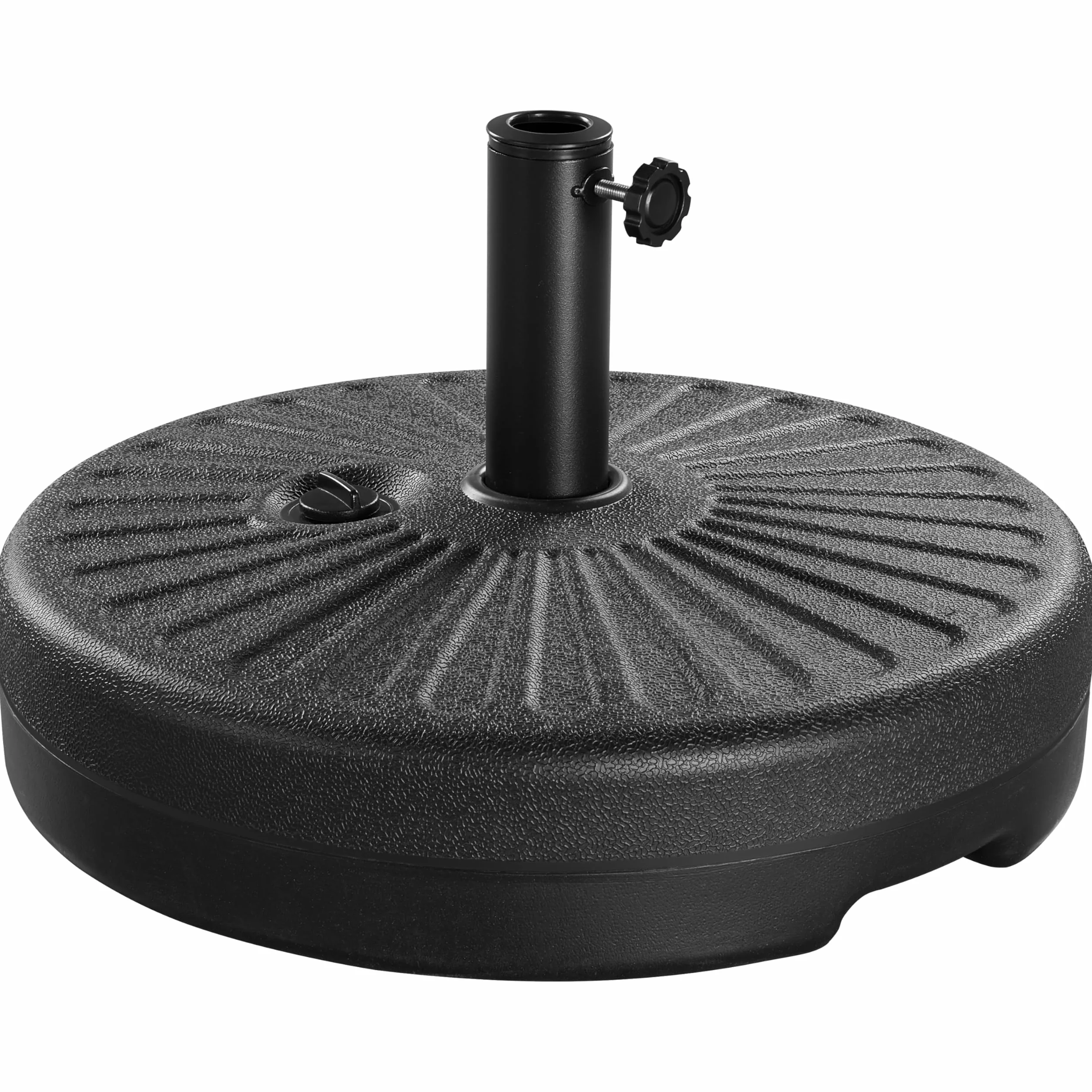 Yaheetech Base per Ombrellone da Giardino in HDPE e Ferro Riempibile con Sabbia o Acqua 22L Supporto per Pali da Ø38mm e Ø48mm Esterno Veranda Terrazza Spiaggia Piscina Patio Nero