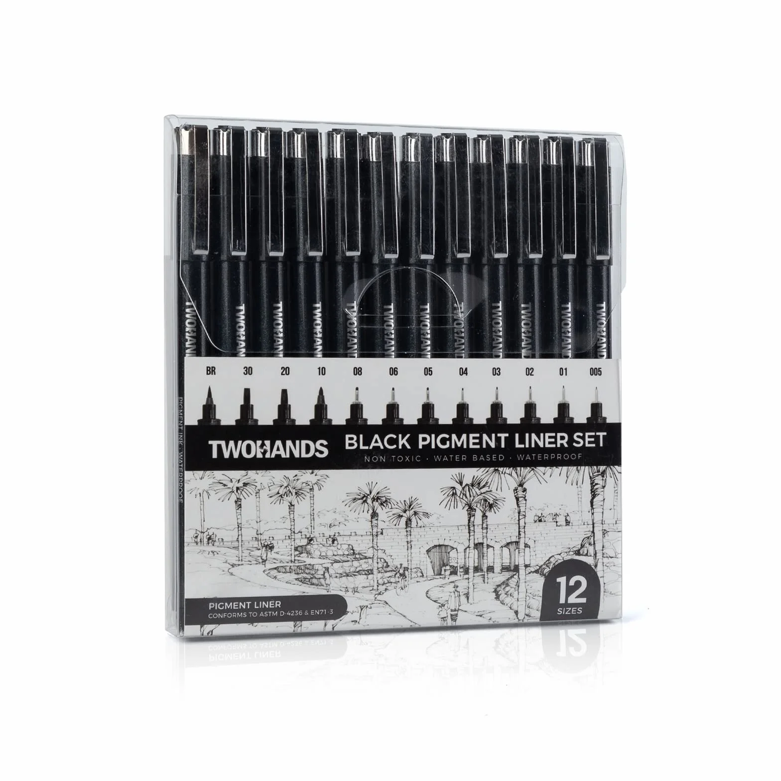 TWOHANDS Penne da disegno Fineliner Nero Punta Fine Pigment Liner impermeabile