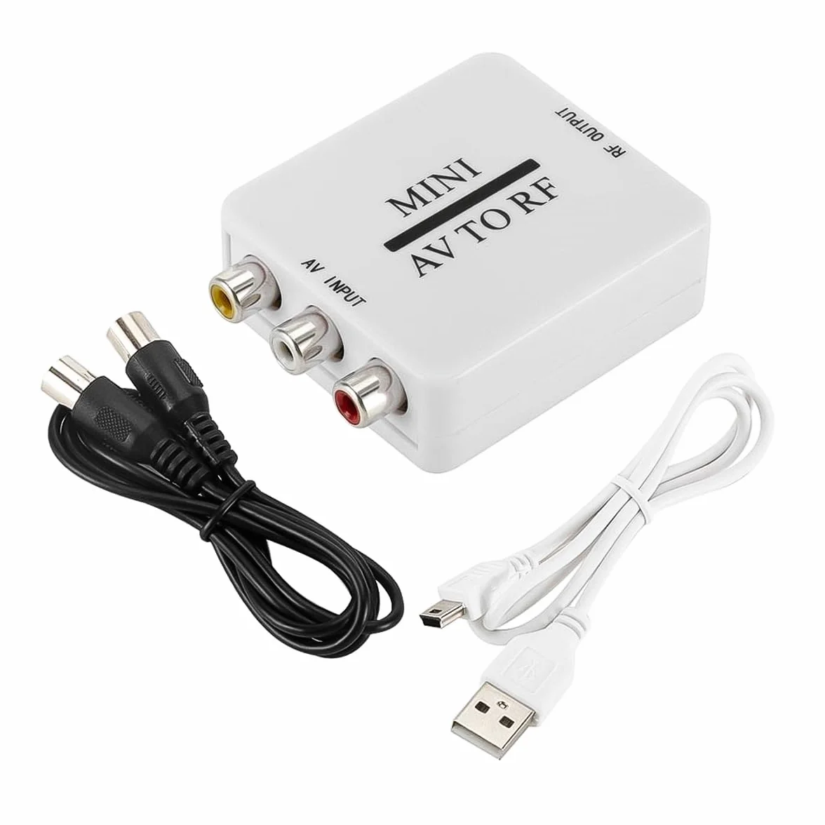 Convertidor Modulador AV a RF Bidireccional RCA Compuesto Adaptador AV2 PAL NTSC SECAM