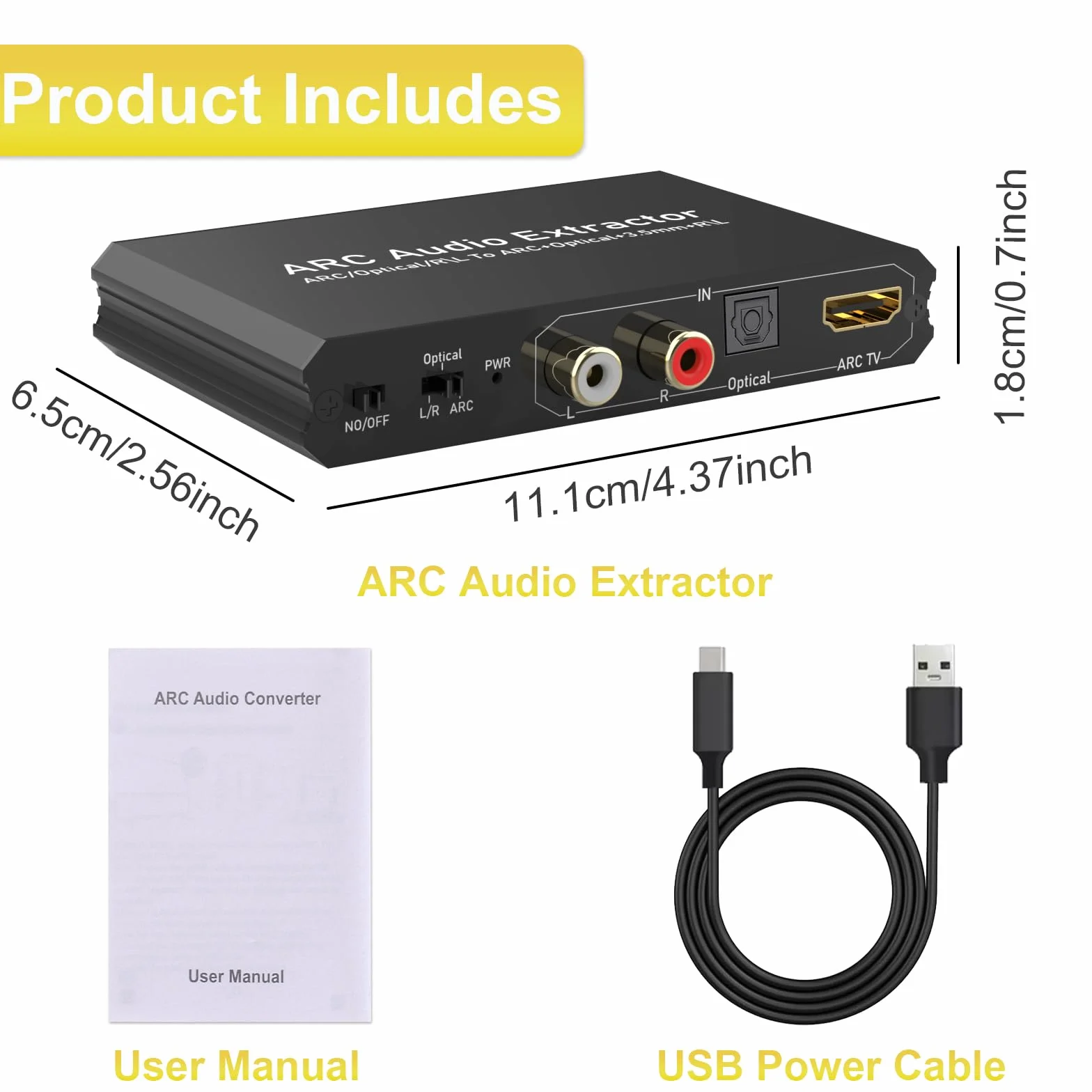 Tendak 192KHz ARC Audio Extractor HDMI ARC Ottico RCA L/R a HDMI Ottico RCA L/R 3.5mm Stereo