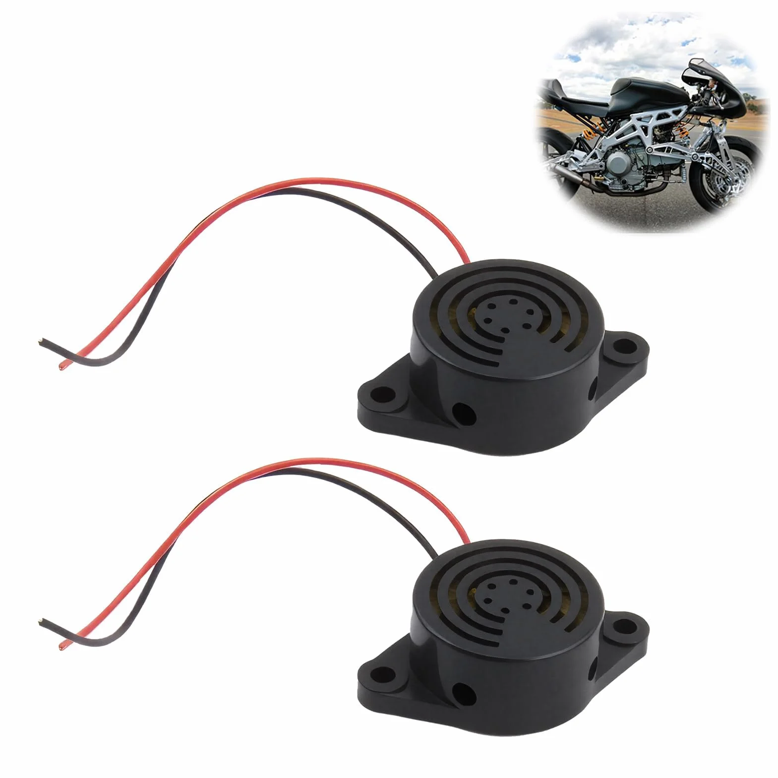 Cicalino Elettronico DC 3-24 V 95 dB Mini Buzzer per Auto Moto Camper Barca 2 Pezzi