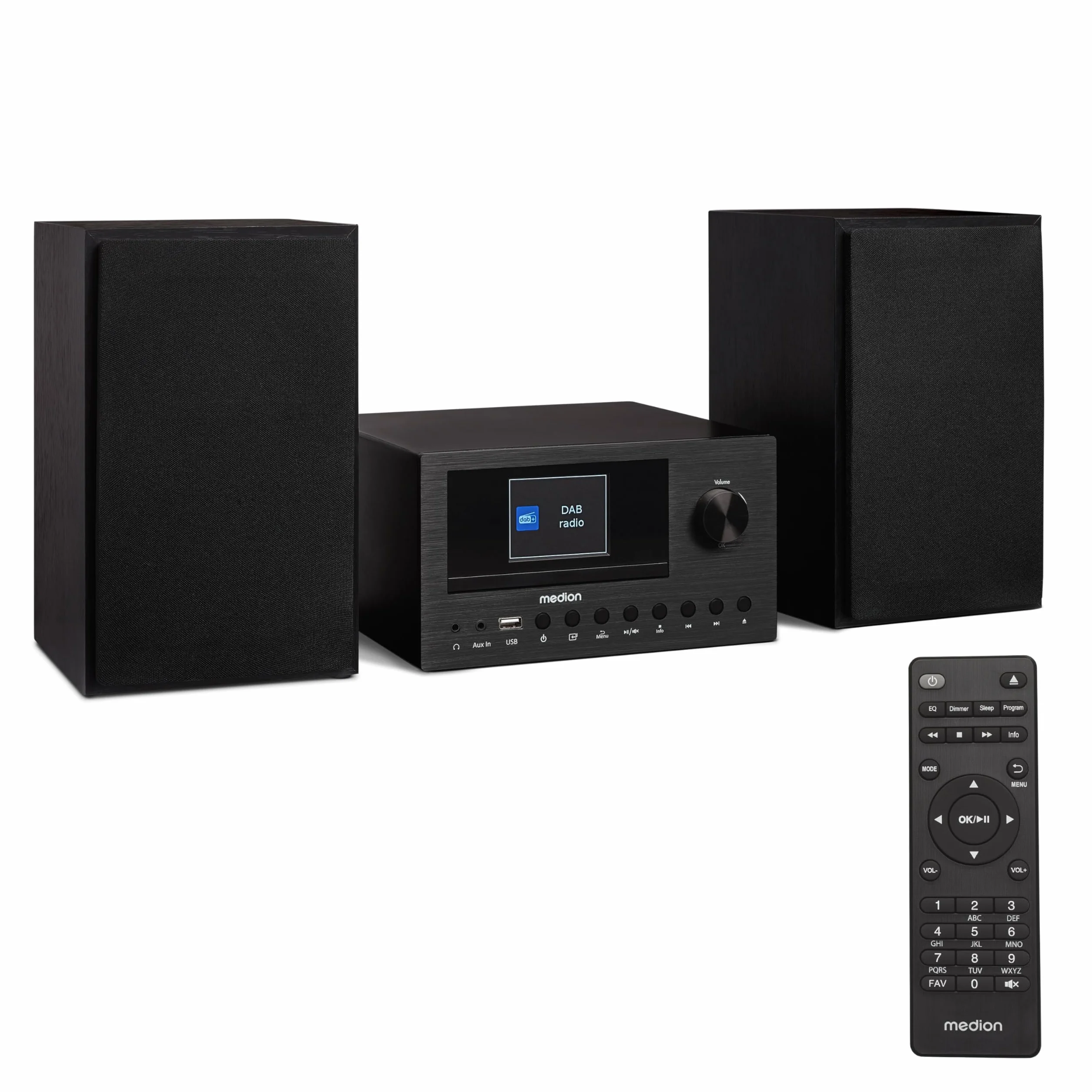 MEDION P85003 Micro Audio System Radio Internet Dab+ FM Bluetooth USB AUX 2x150 W Nero