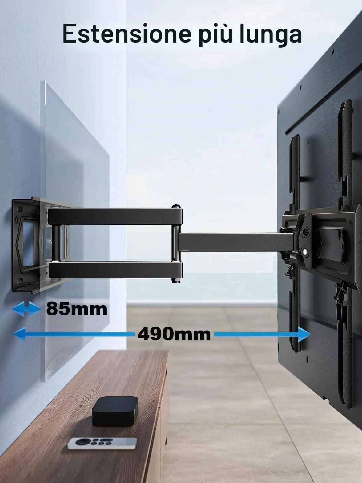 PERLESMITH Supporto TV Parete Girevole Estendibile 26-60 Pollici 40 kg VESA 400x400 mm PSMFK10