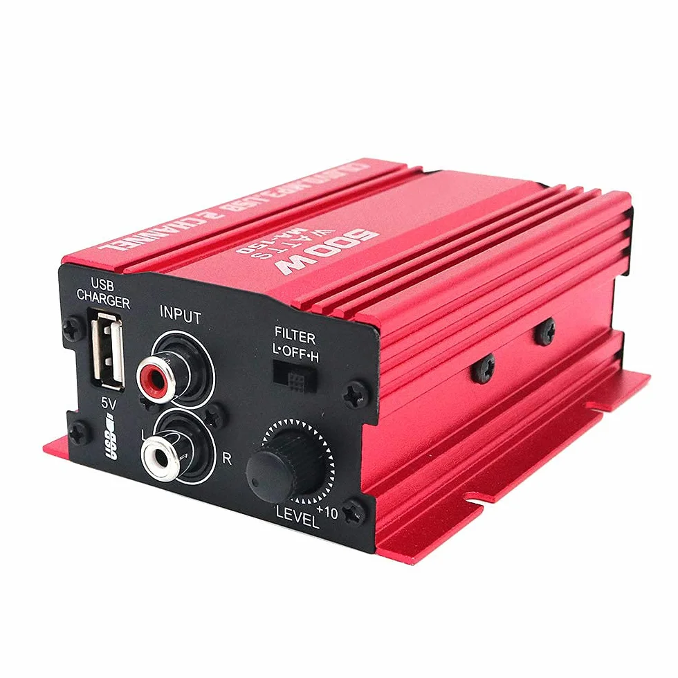 Kinter MA150 12V Mini 2CH Stereo HiFi Amplificatore di Potenza per Auto Altoparlante Audio MP3 con USB