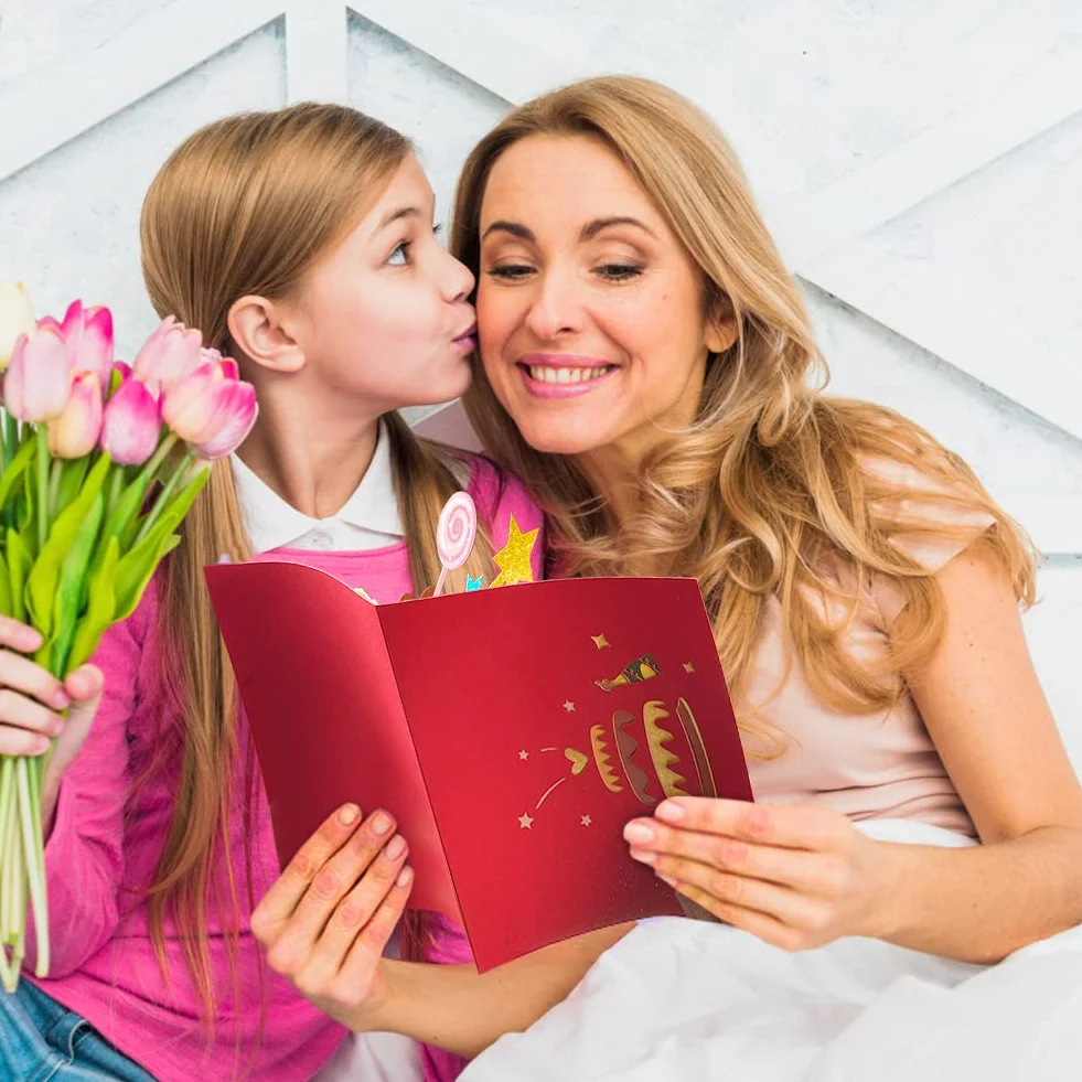 OFFCUP Biglietto Auguri Compleanno Pop Up 3D con Busta per Donne Uomini