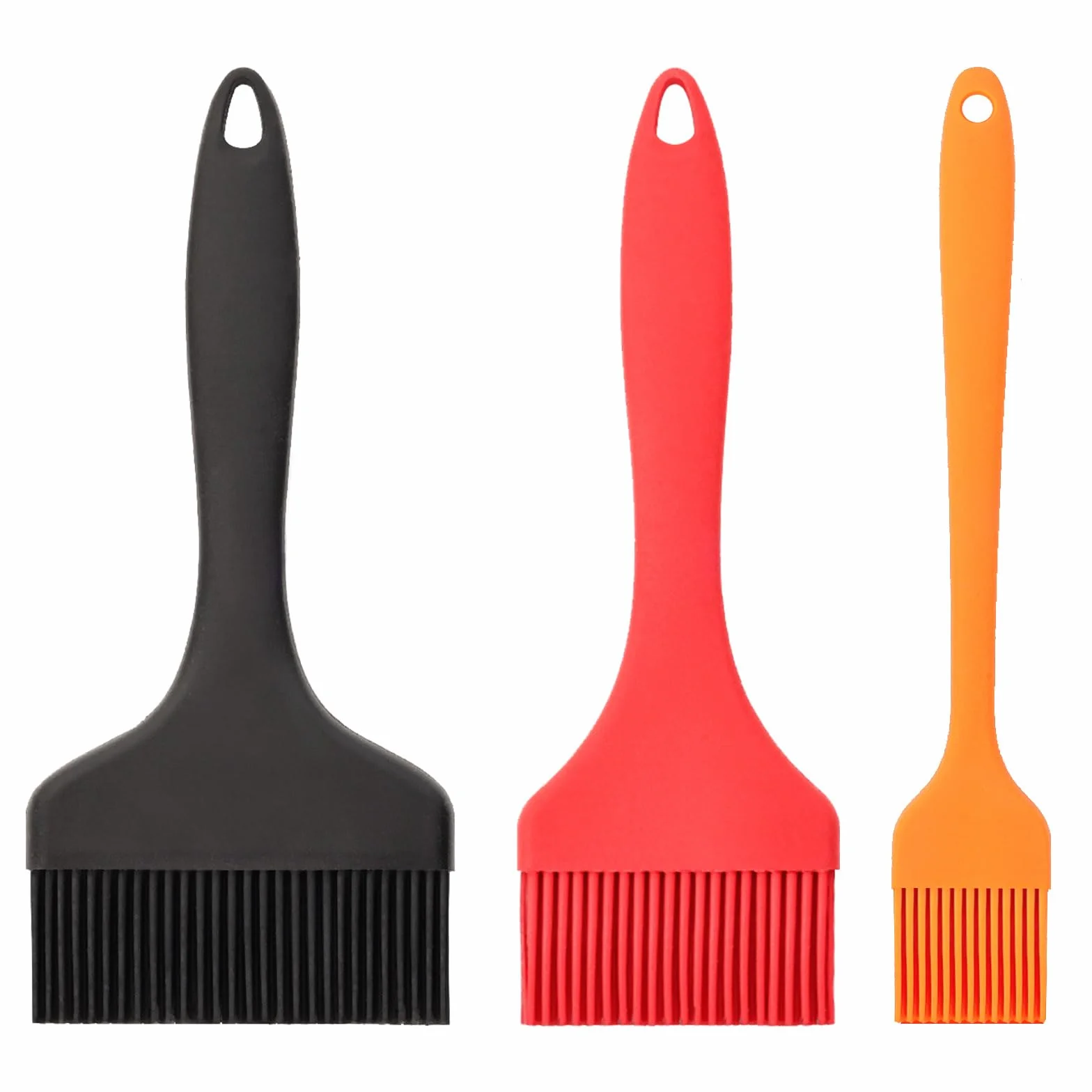 3 Pcs Pennello Silicone Cucina, 9.1/7 / 3.2 cm Pennello da Cucina, per Pasticceria Barbecue Bistecche, Cottura al Forno