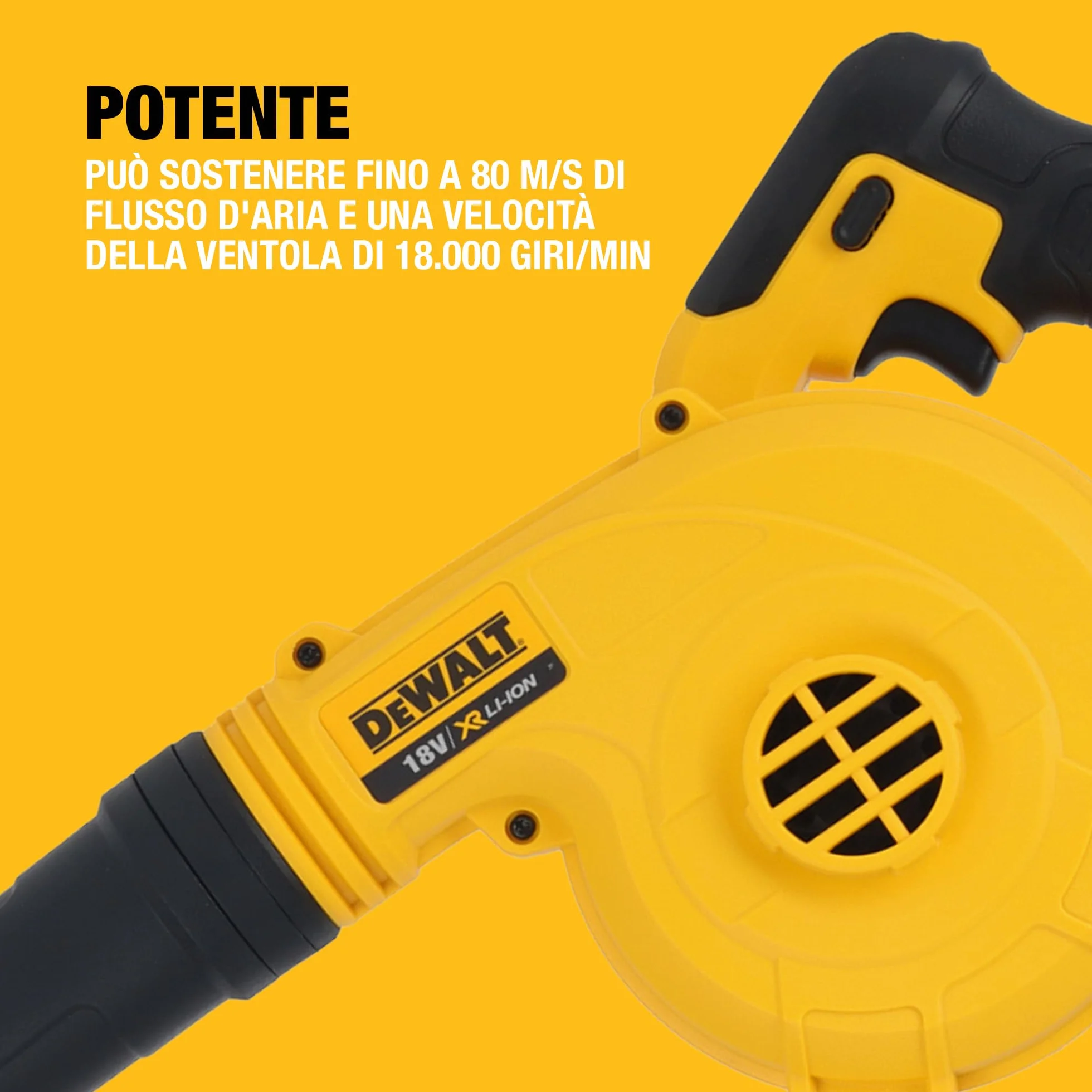 DEWALT Soffiatore Compatto 18V XR, Solo Utensile, DCV100-XJ