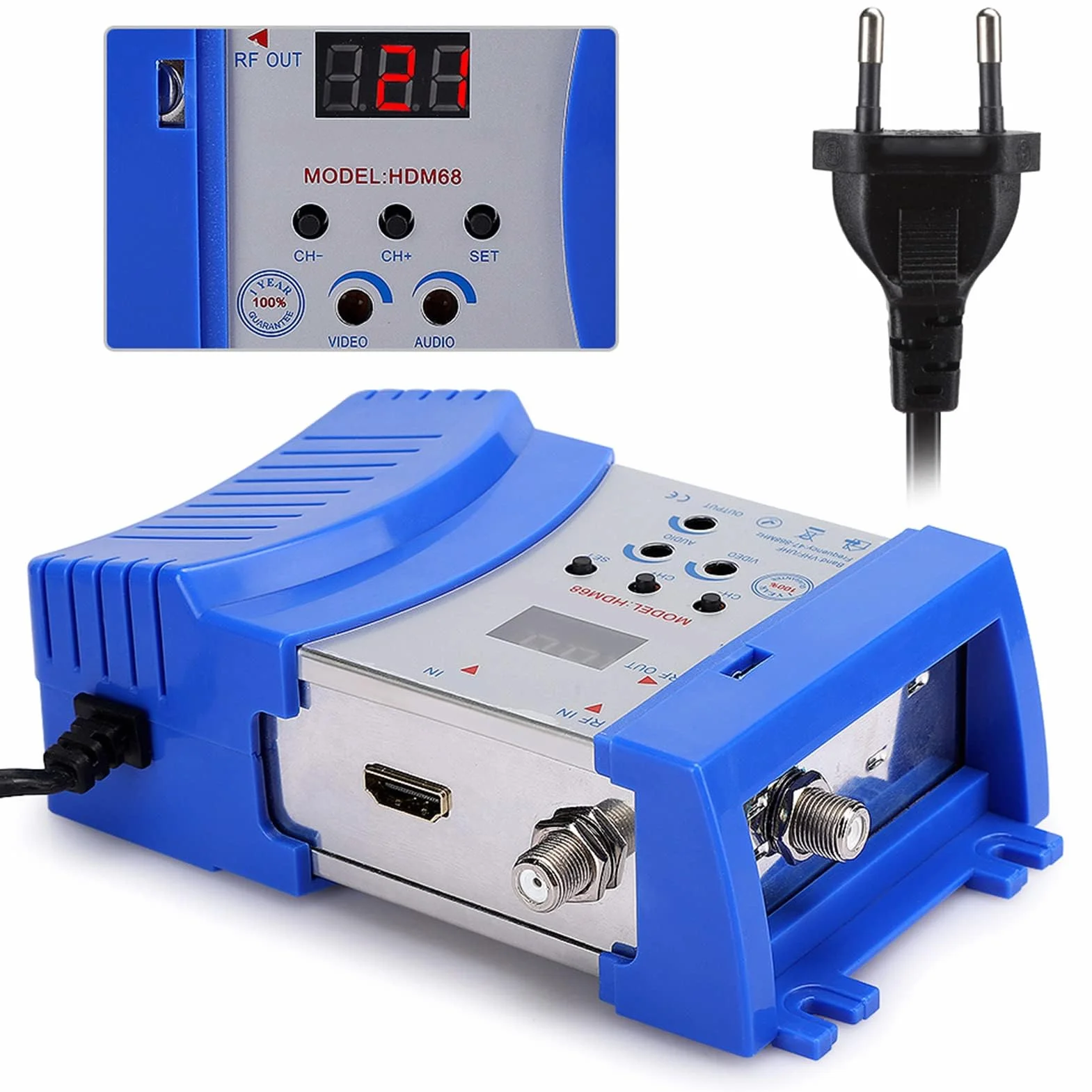 Agatige Modulatore HD HDM68 Digitale HDMI RF Frequenza VHF/UHF 100-240 V