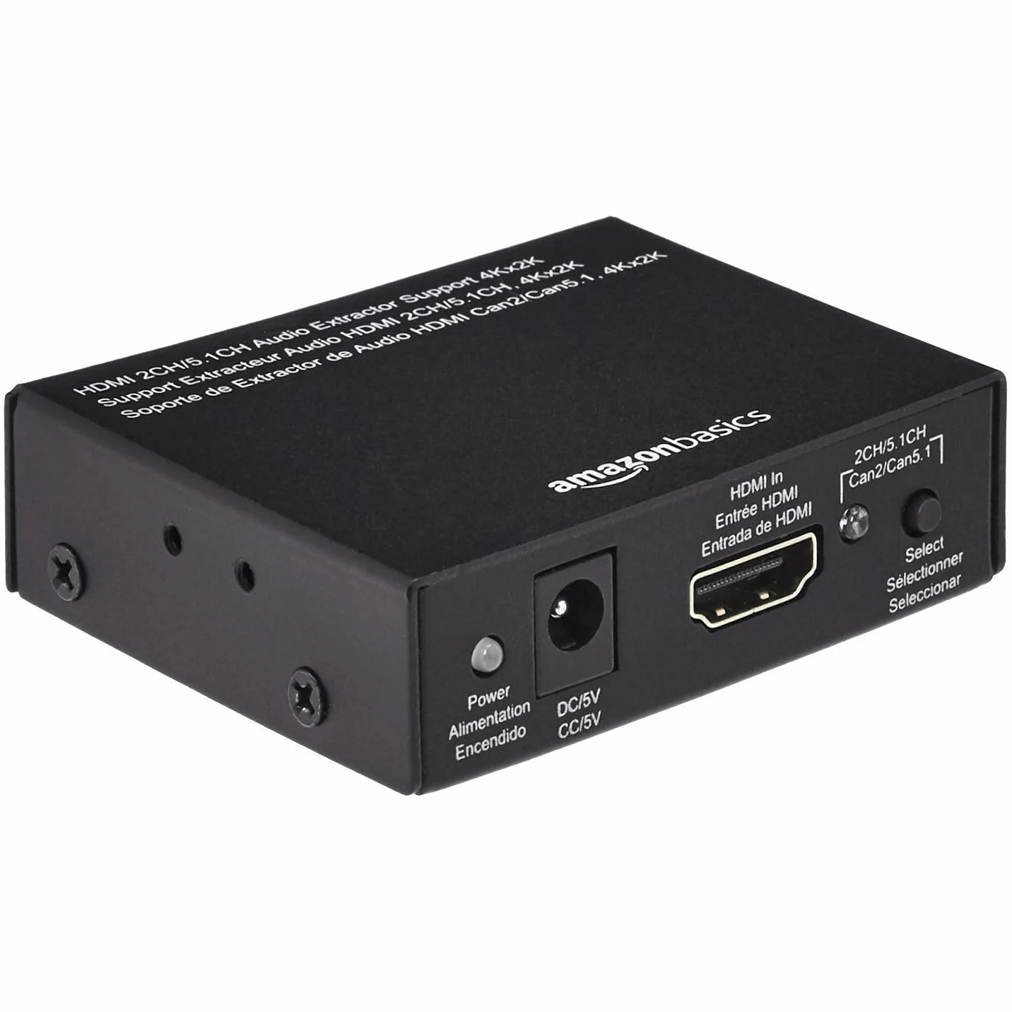 Amazon Basics Estrattore convertitore audio HDMI 4K@30Hz RCA stereo SPDIF Nero