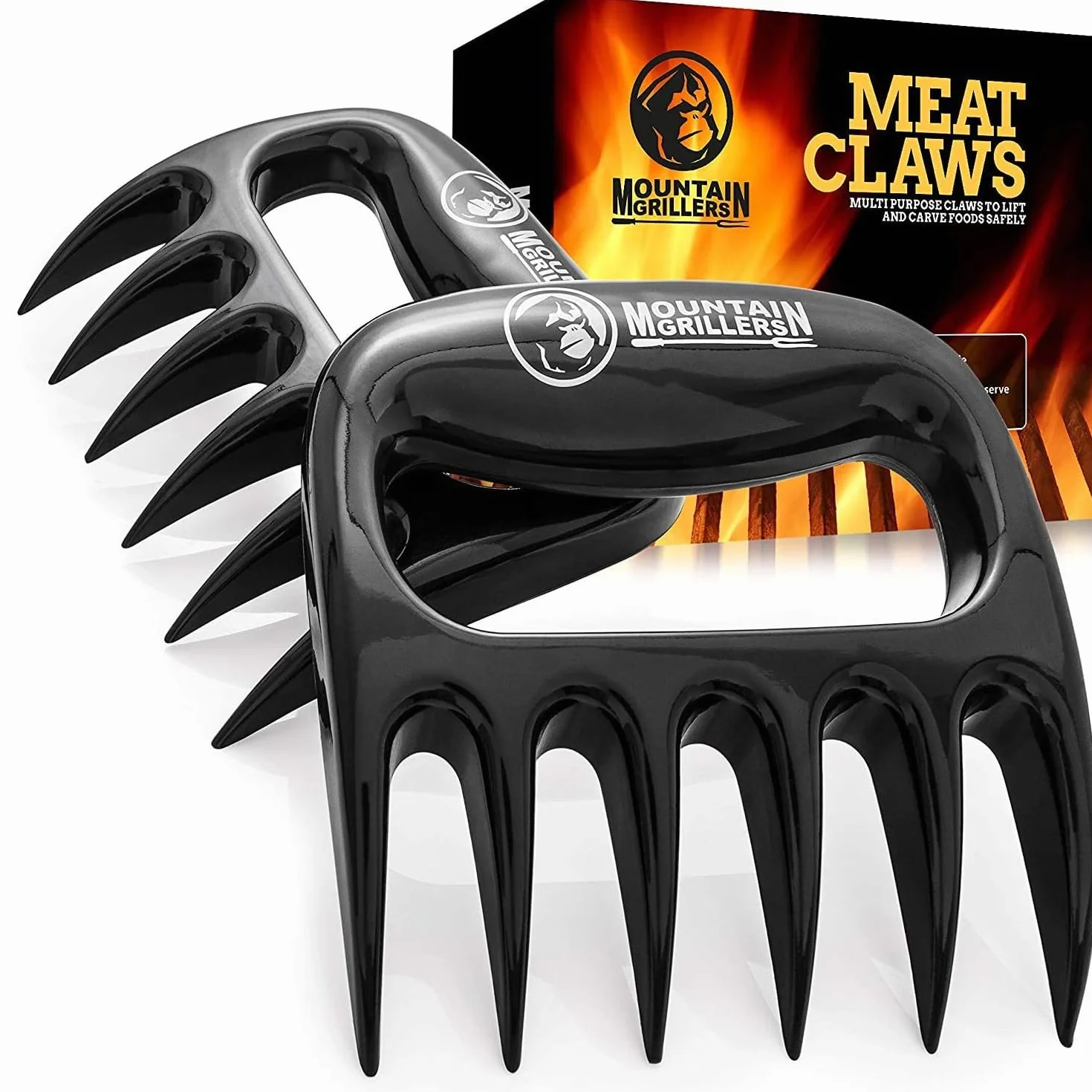 Mountain Grillers Artigli Carne Per BBQ - Carne Perfettamente Sminuzzata - Artigli Per Pulled Pork - Ideale Accessorio Per BBQ, Affumicatore, Griglia - Colore Nero