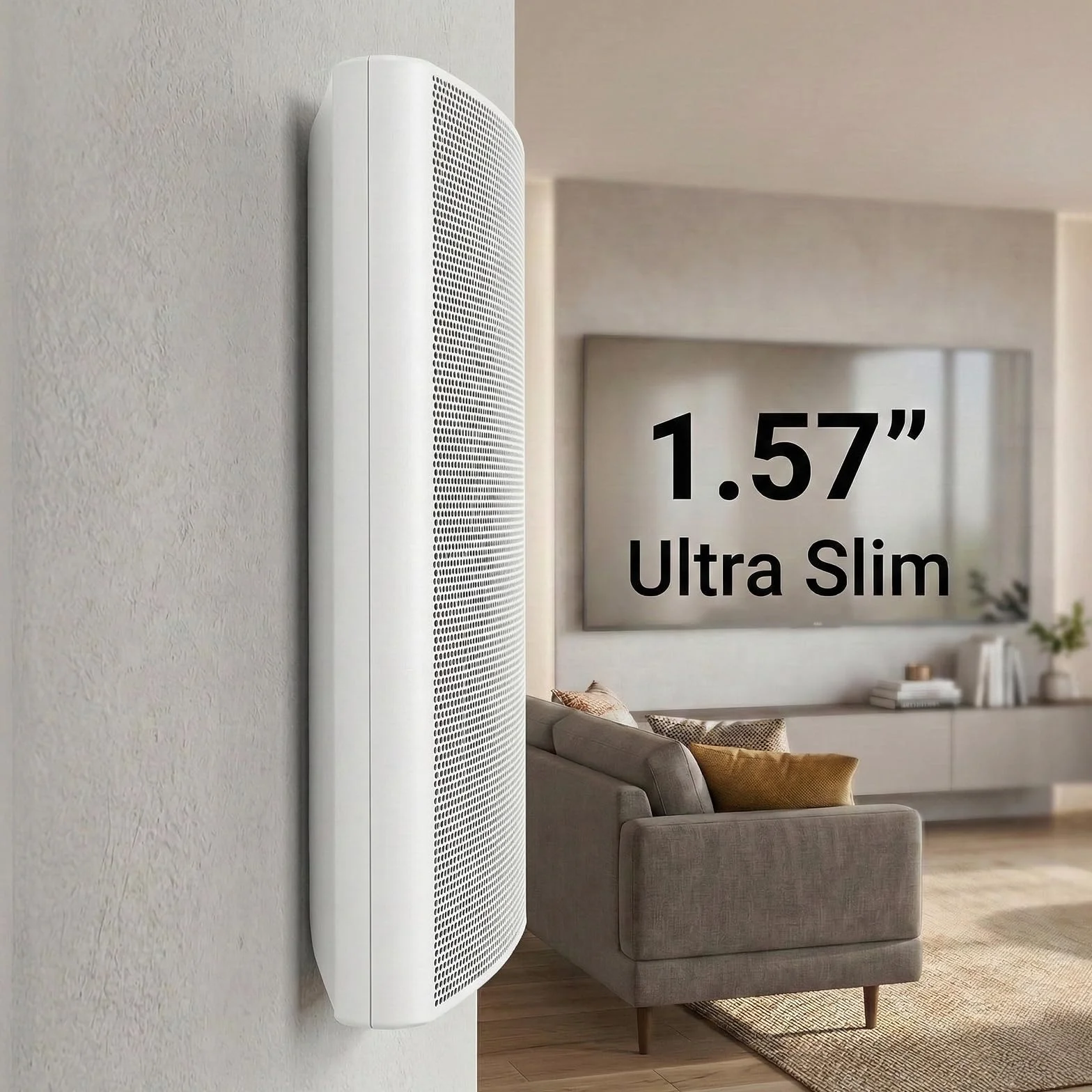 STUDIOFINIX Altoparlanti da parete ultra sottili 13,3 cm 240 W 8 Ohm passivi bianco coppia