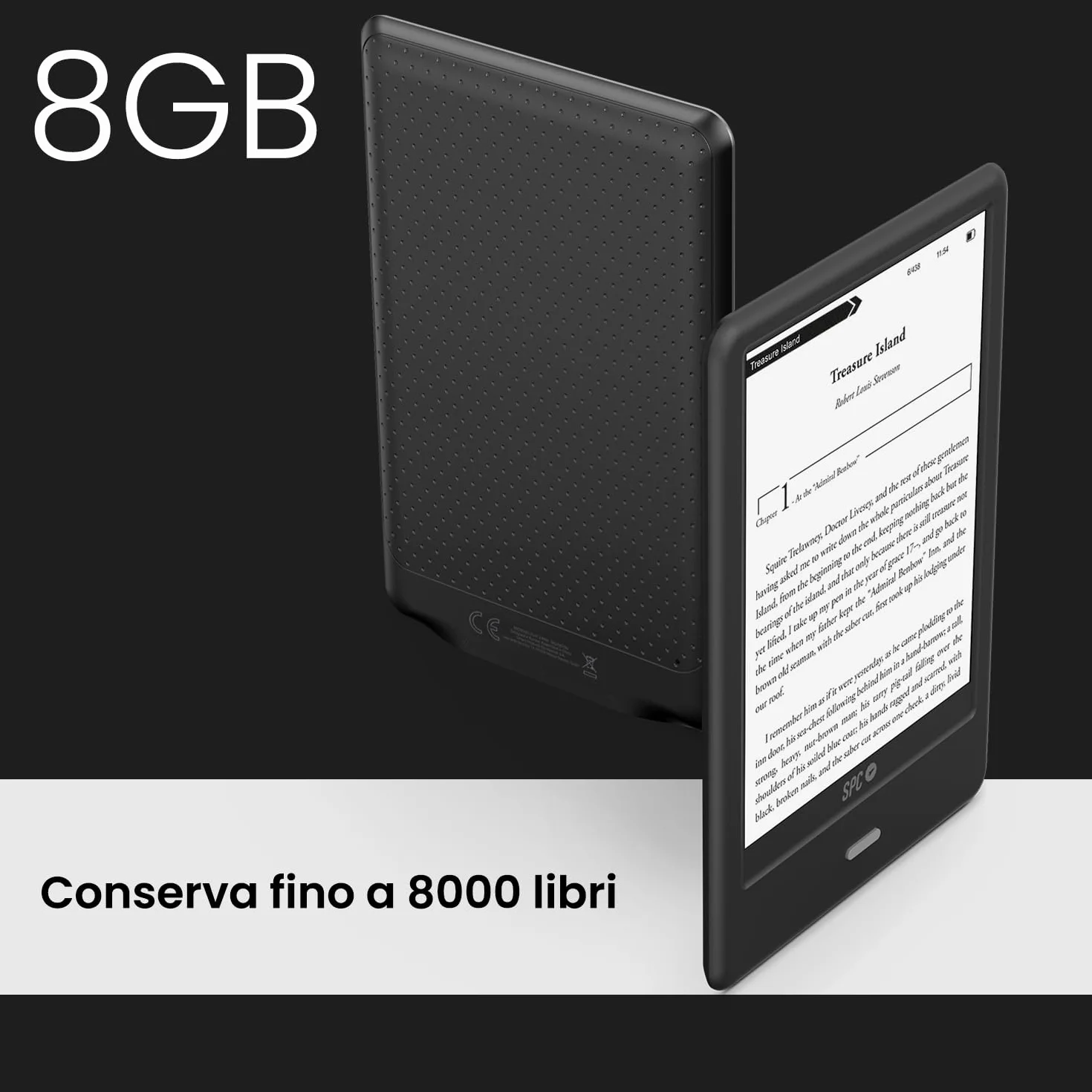 SPC Dickens Light 2 Pro E-book 6 pollici touch screen E-Ink 8 GB USB-C Nero