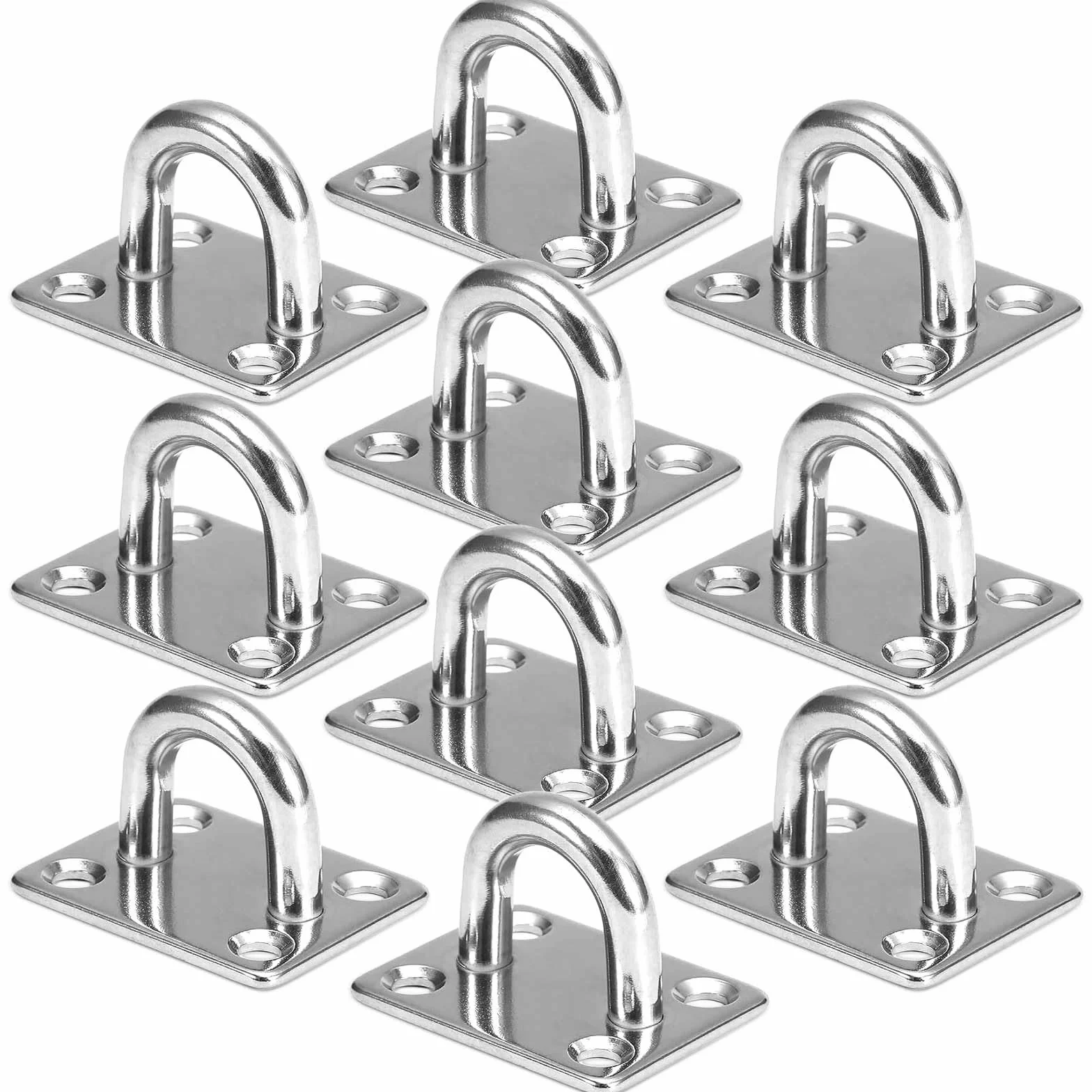 CINGHIA Gancio Soffitto,10 Pezzi Gancio da Soffitto,Ganci da Soffitto,Piastra Oculare,Placca Occhiello per Appendere Reti Sospese, Corde,Ancoraggio ai Soffitto