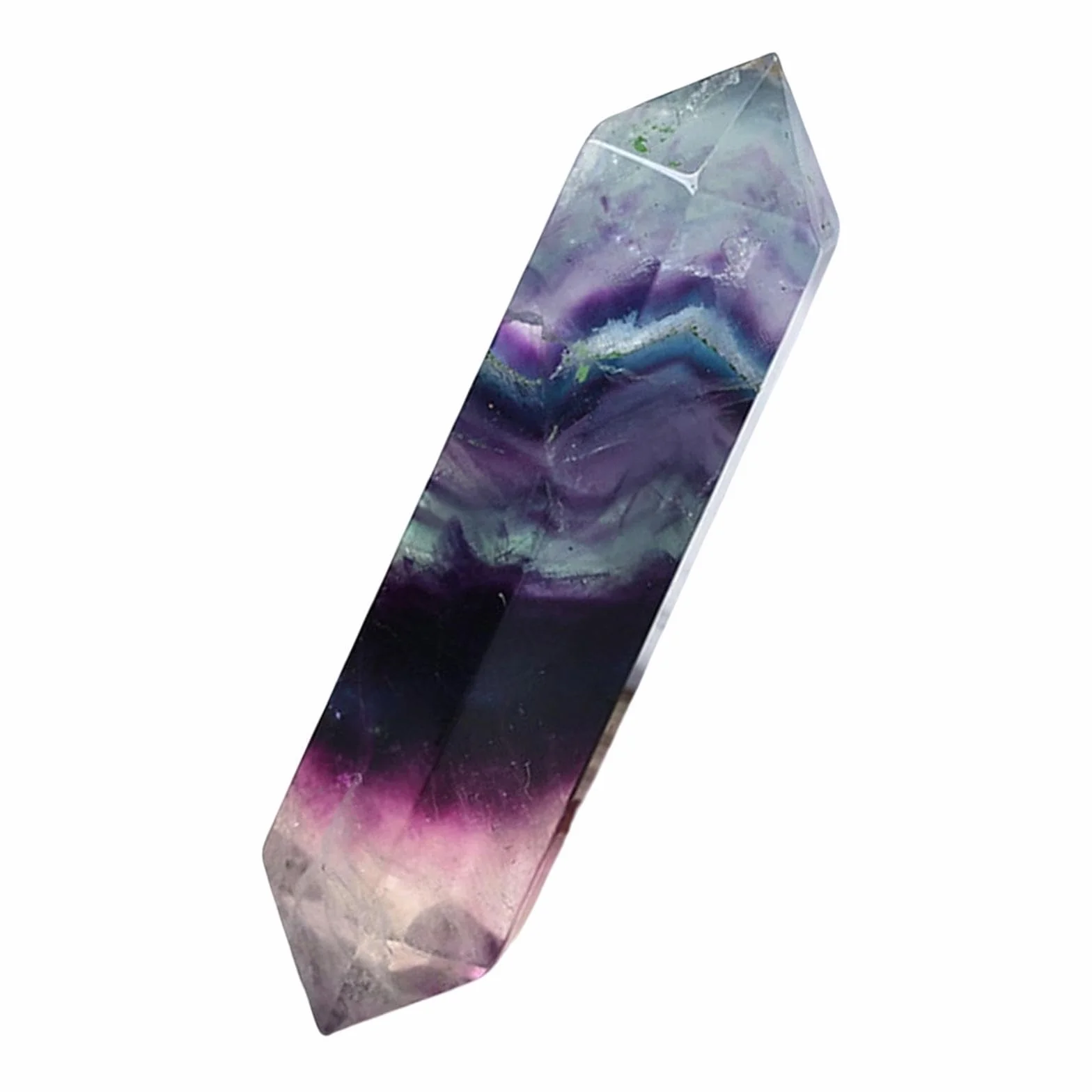 Cristallo di Fluorite Arcobaleno lucidato in Pietra di Quarzo Naturale, Regalo Esagonale, Prestazioni, amplificazione energetica, Ufficio a casa, Cristalli Pietra Quarzo Naturale lucidato,