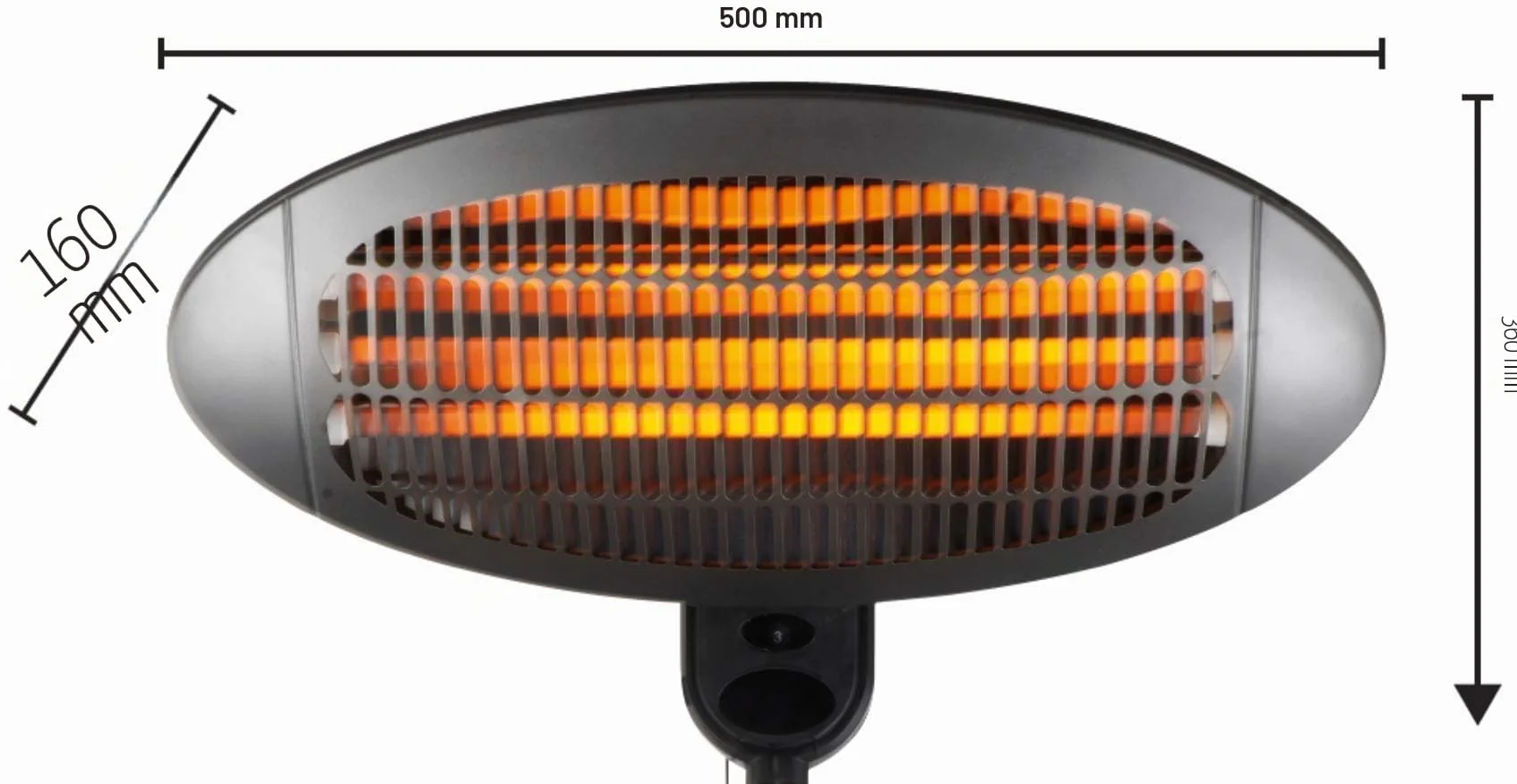 HOME It Stufa da Esterno a Infrarossi da Parete 2000W IP34 Riscaldatore al Quarzo