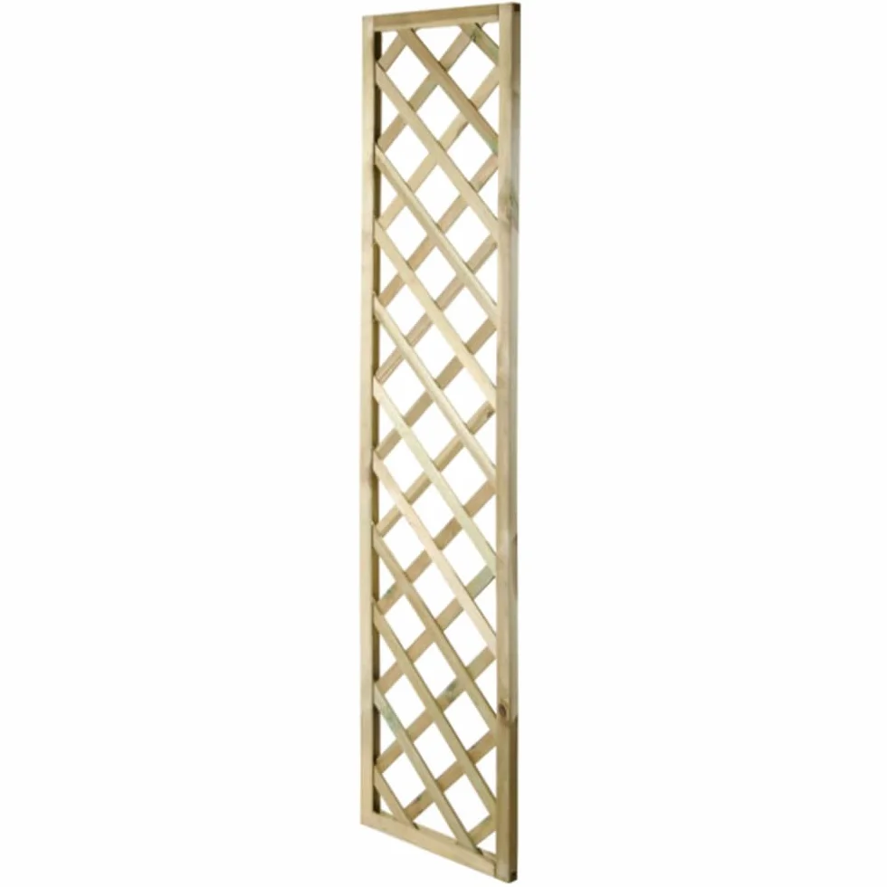 VERDELOOK | Grigliato Rettangolare, 40x180 cm, Steccato in Legno impregnato in Autoclave, Pannello griglia per arredo Esterni, Decorazione Giardino e terrazzo