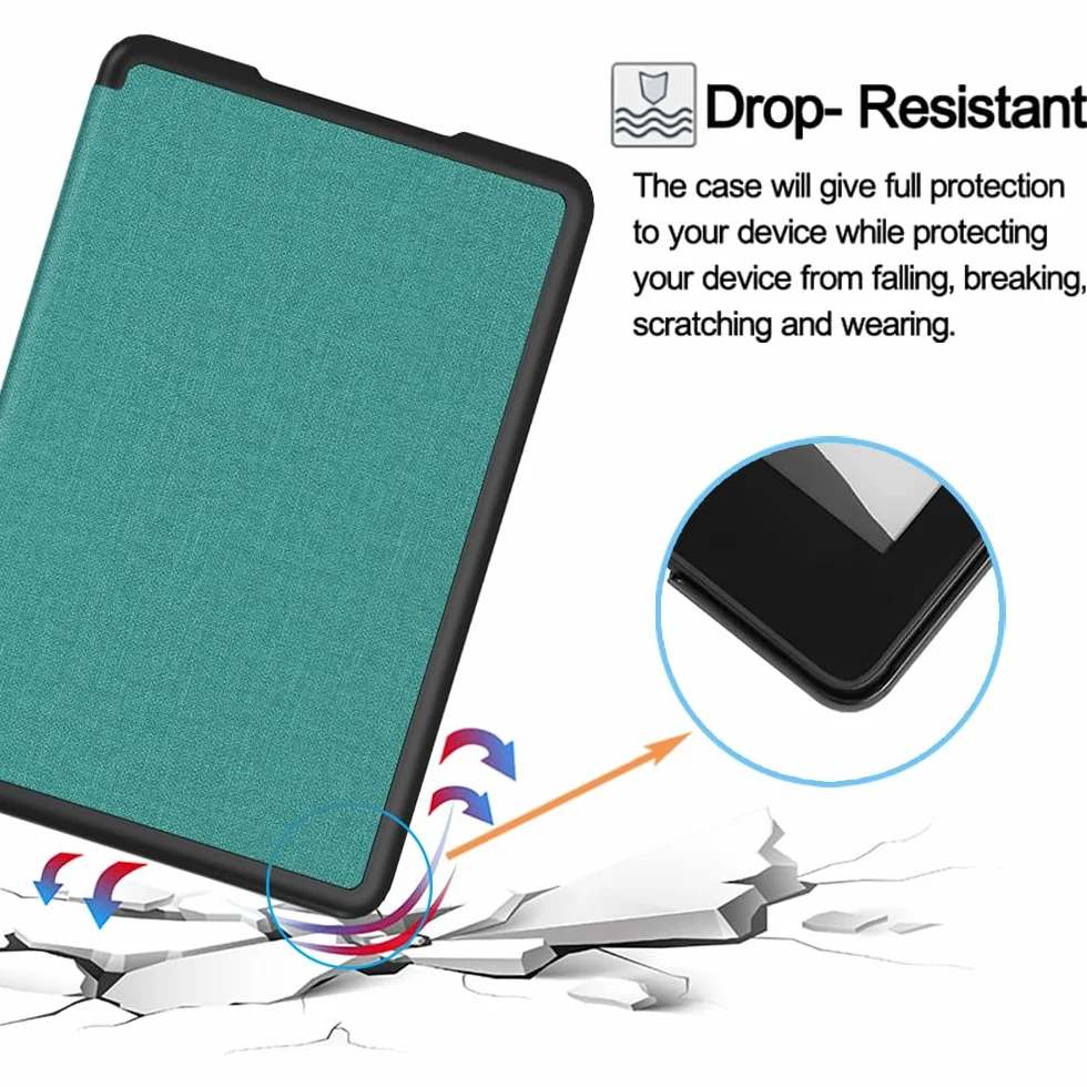 Cover per Kindle Paperwhite 7" 12ª Gen 2024, Colorsoft Signature Edition 2024, Ultra Sottile Leggera, Sleep/Wake B1-Verde