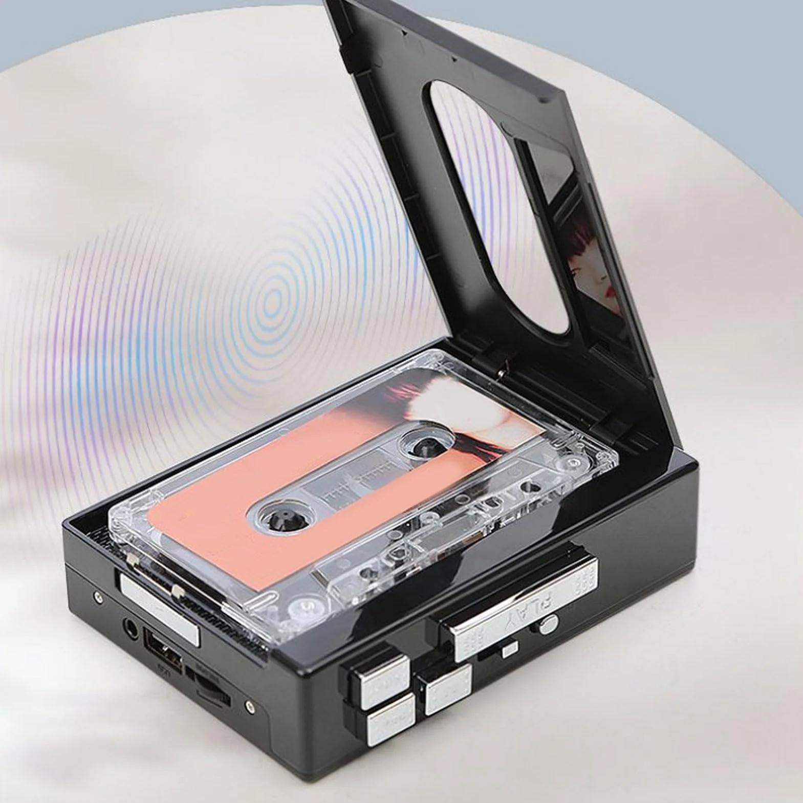 Luocute Lettore di Cassette Bluetooth Convertitore Portatile da Cassette USB a MP3 con Radio FM e Registrazione Jack Cuffie 3,5 Mm
