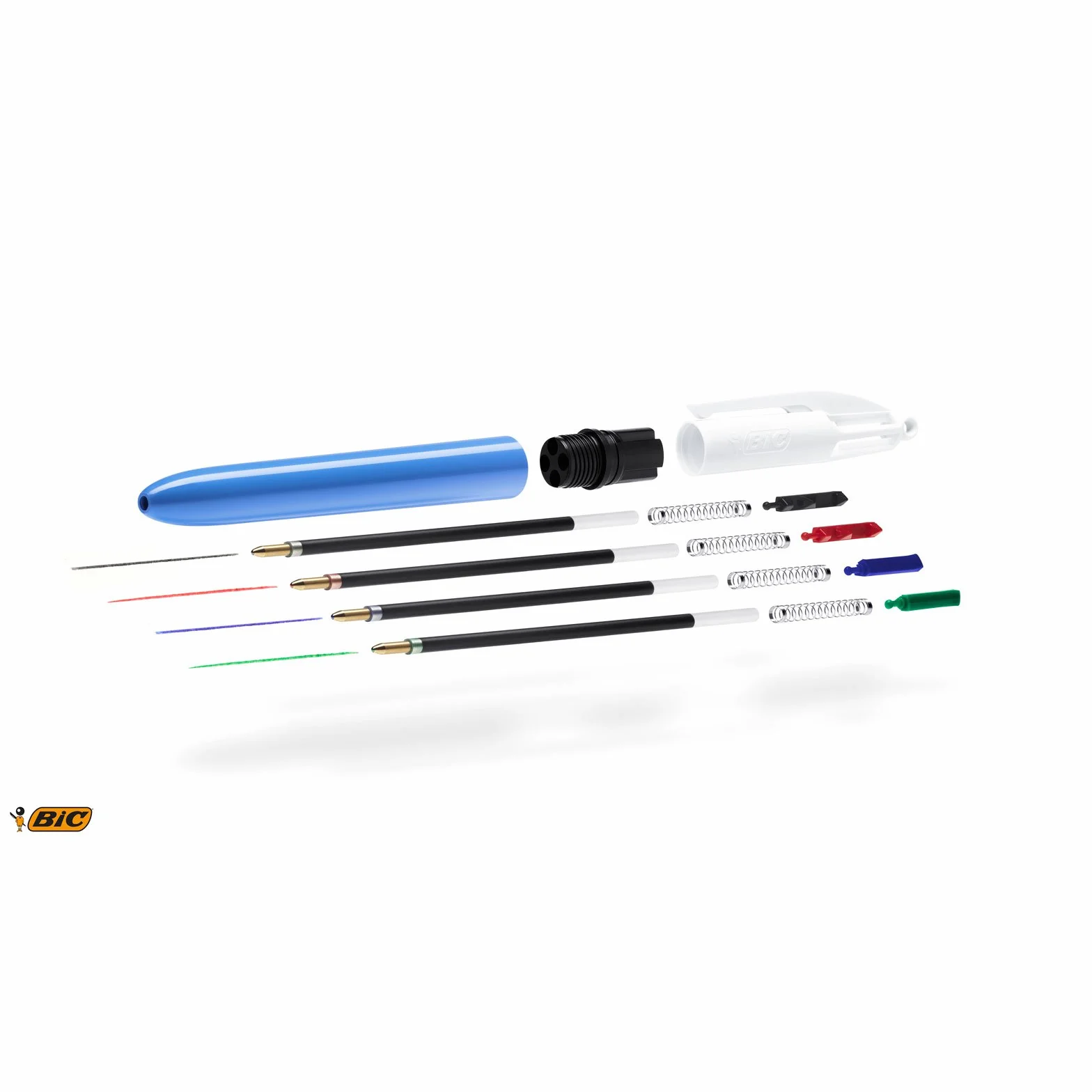 BIC 4Colori Original Penne a Sfera a Scatto Colorate Punta Media 1 mm Set 2+1 Unità