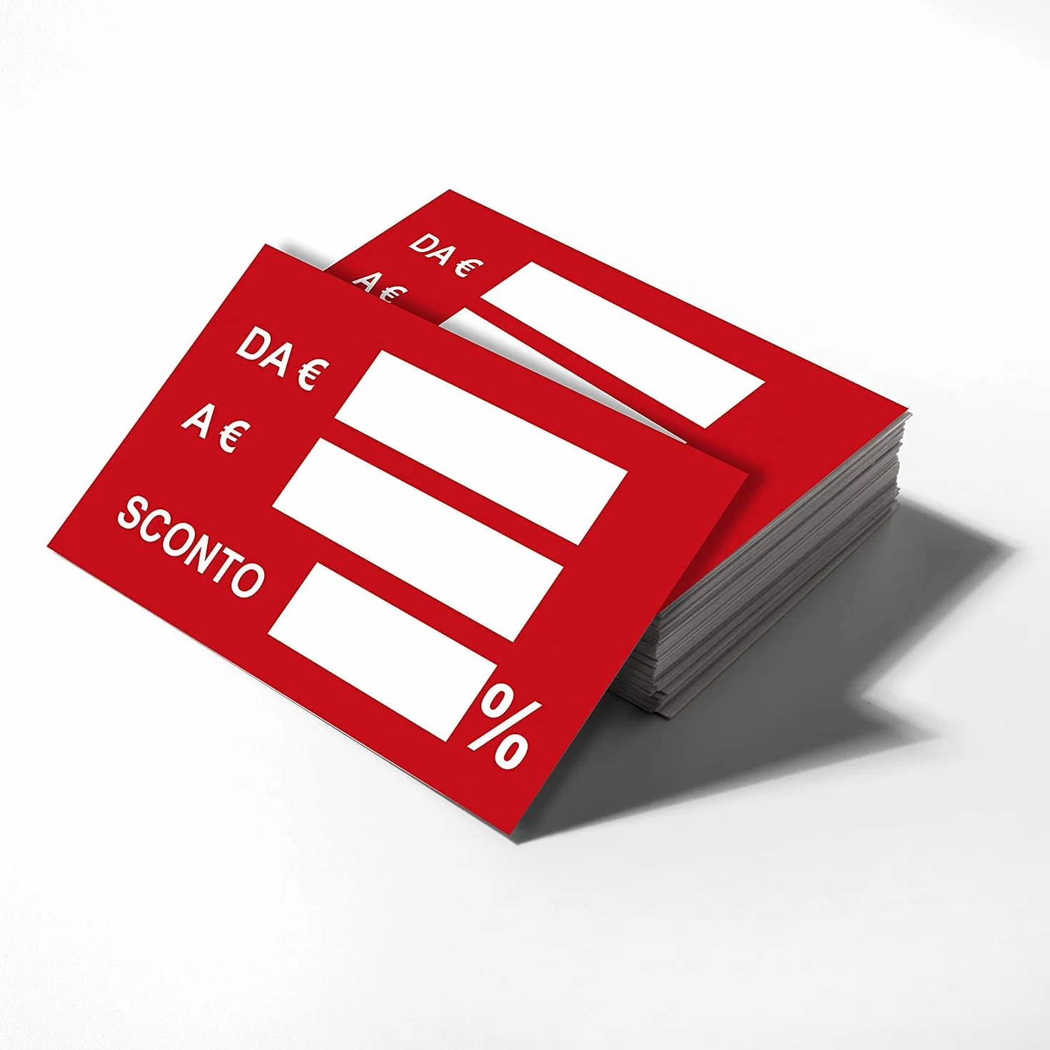 CORMAR CARTELLINO CARTONCINO SCONTO Percentuale PREZZO 100 PEZZI - ideali per saldi e promozioni (ROSSO)