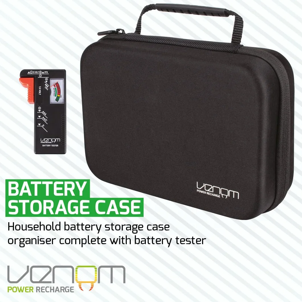 Venom Custodia per batteria e organizer con tester di carica
