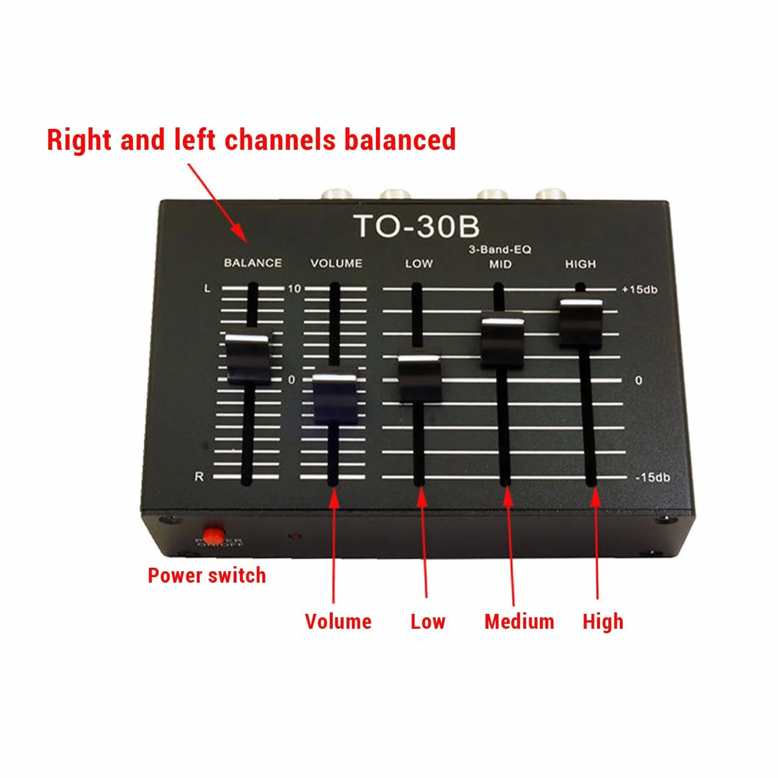 Equalizzatore Audio 3 Bande Stereo Preamplificatore con Bilanciamento Alto Medio Basso per Home Theater HIFI