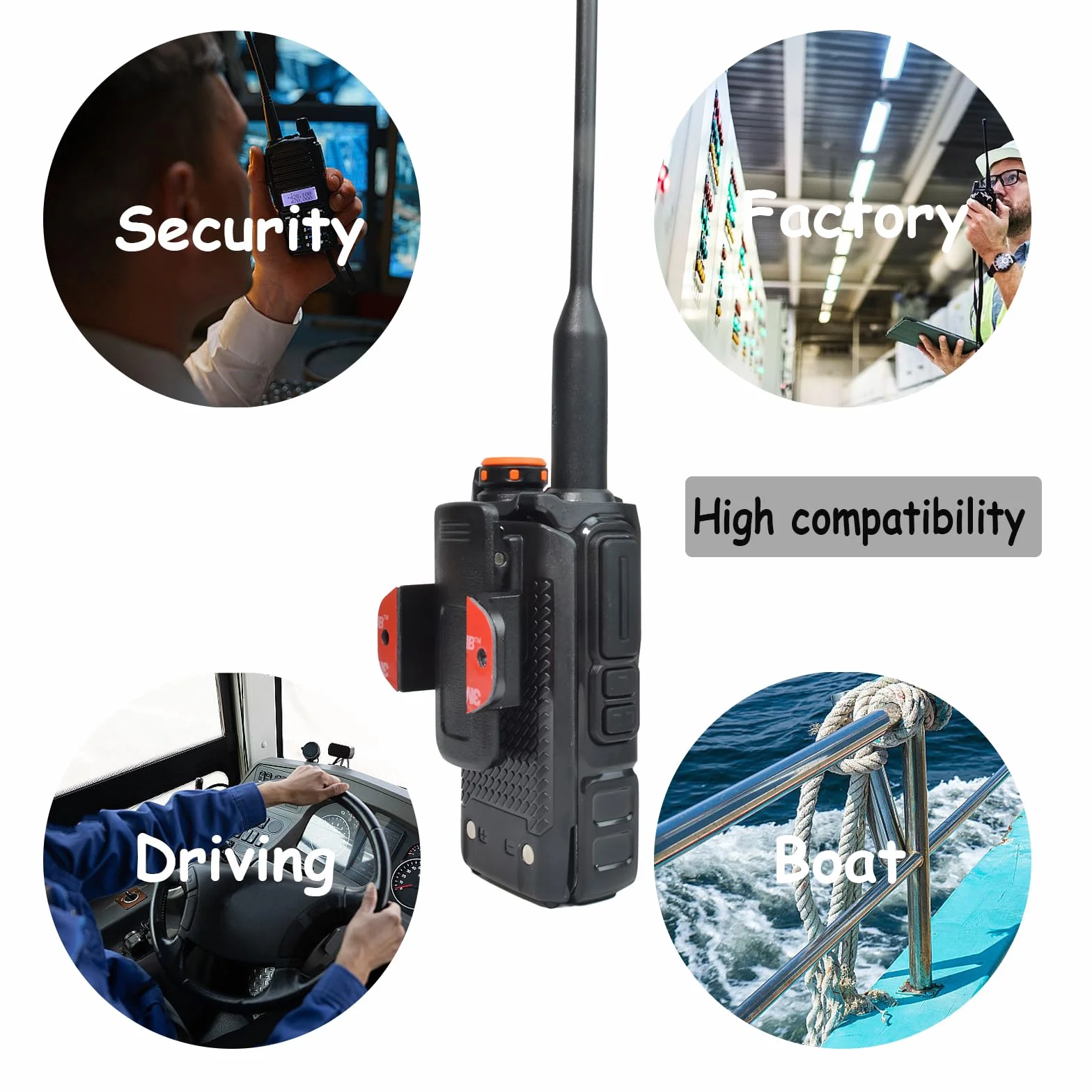 Cavezza per radio 3 in 1 compatibile Baofeng Quansheng Motorola CB Nero