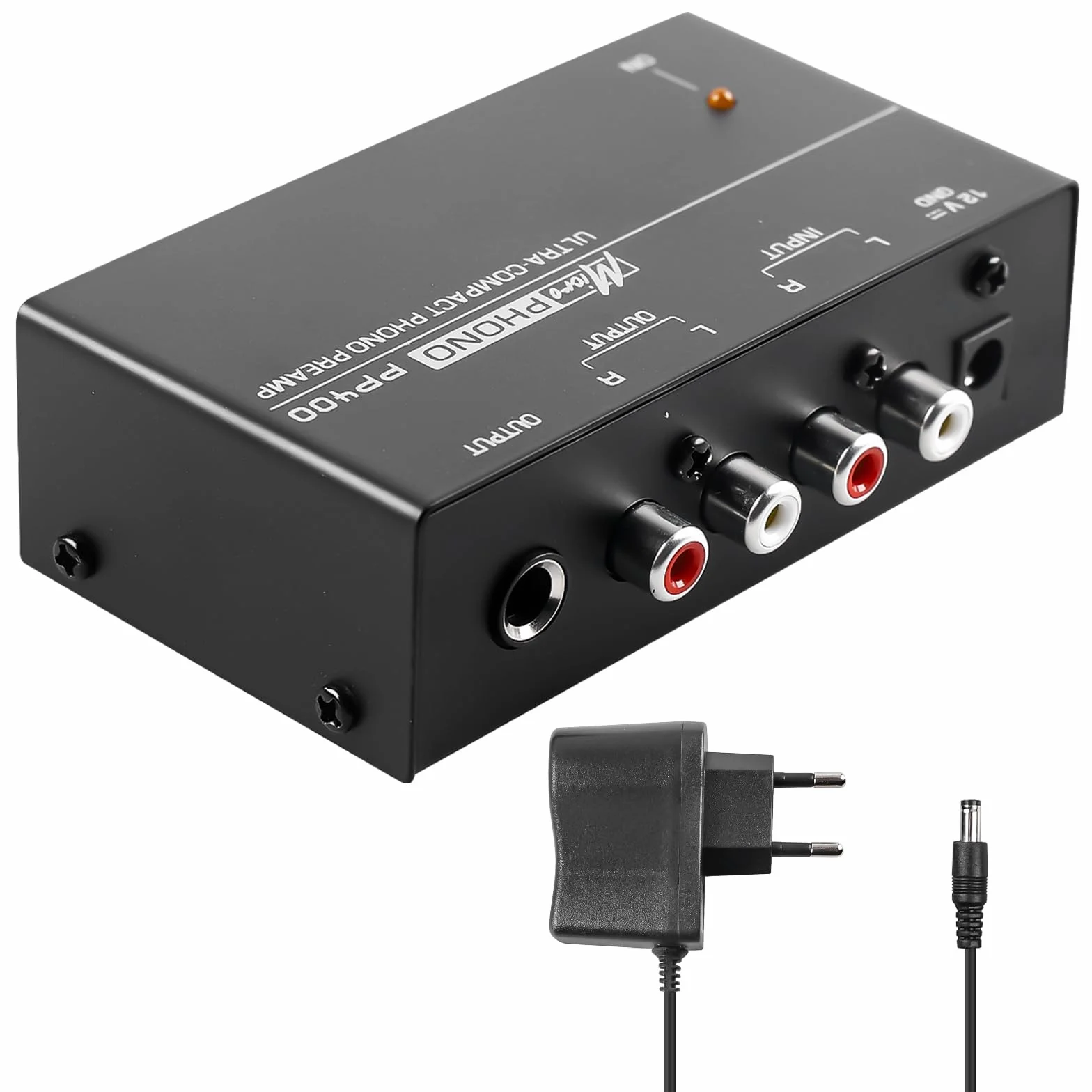 Phono Preamplificatore Preamp per Giradischi MM RCA Input Output con Alimentatore