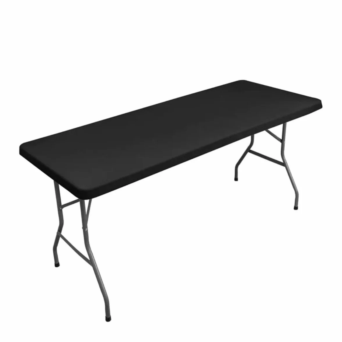 Riven Tovaglia elastica per esterni, adatta per picnic, impermeabile, lavabile, in poliestere, 185 x 80 cm, per feste, matrimoni, campeggio, colore nero