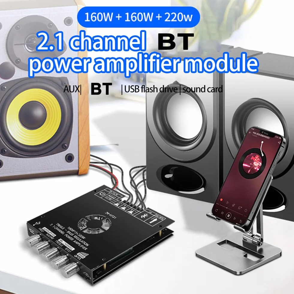 Scheda Amplificatore Audio ZK AS21 2.1 Channel TPA3255 DC16-38V