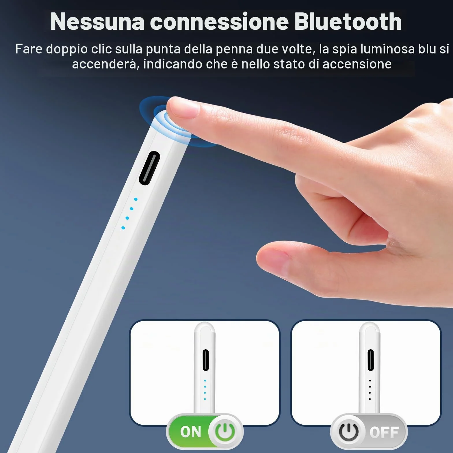 Penna Stylus per iPad 2018-2025 con Ricarica Rapida, Palm Rejection, Attacco Magnetico, Compatibile iPad Pro/Air/Mini/iPad