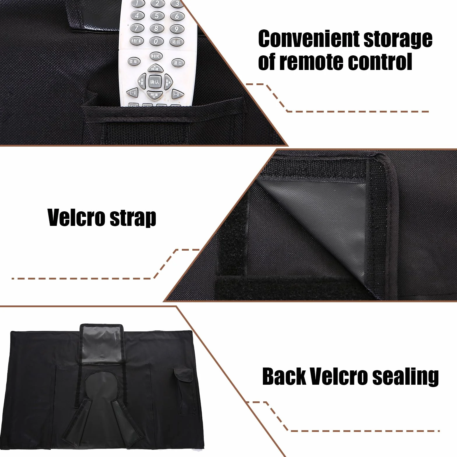 Copertura TV per esterni 40-42 pollici universale 600D Oxford PVC resistente alle intemperie nero