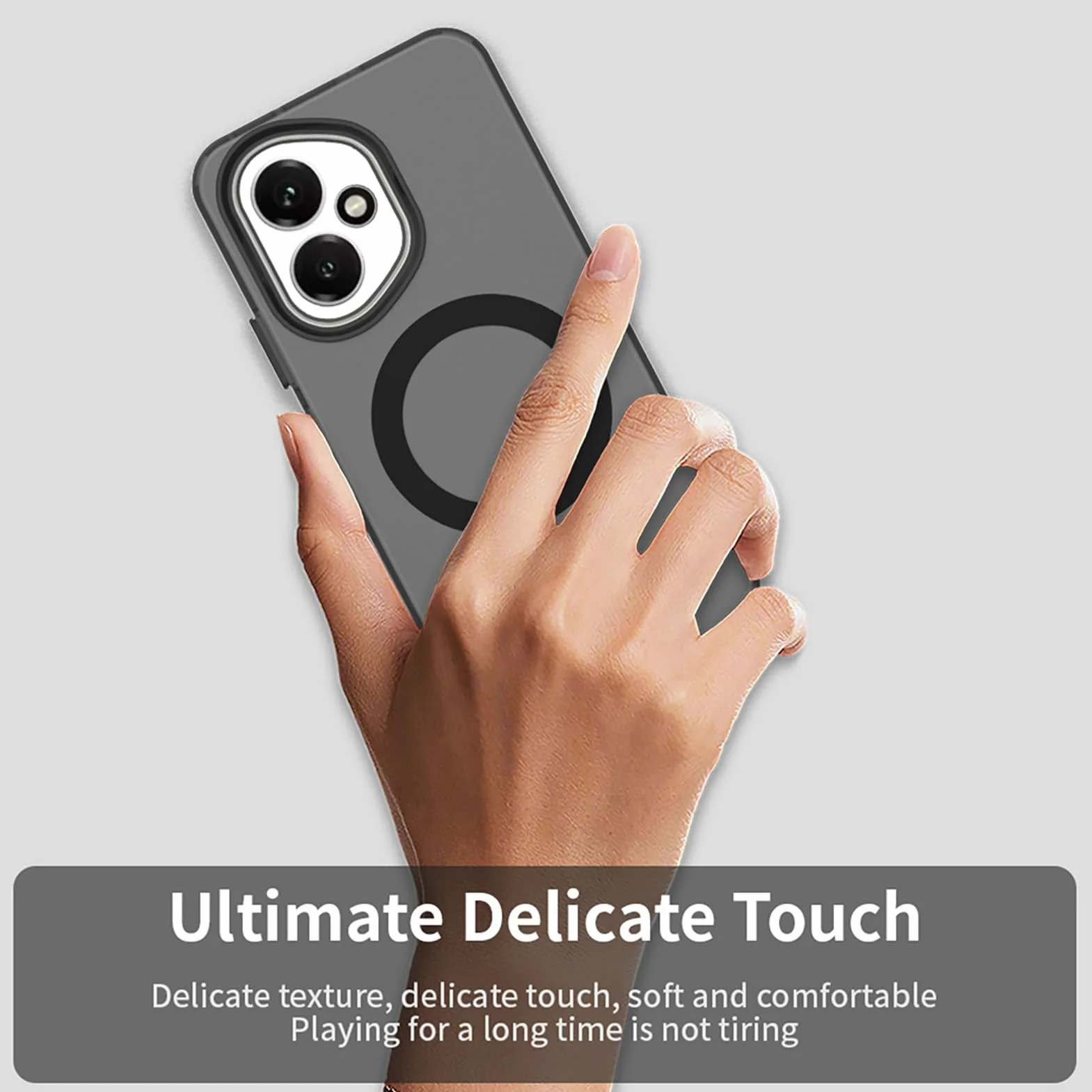 ILING Cover per HONOR 400 5G, Custodia Rigida PC + TPU Antiurto, Ricarica Magnetica, Ultra Sottile Traslucida Matte (Nero)