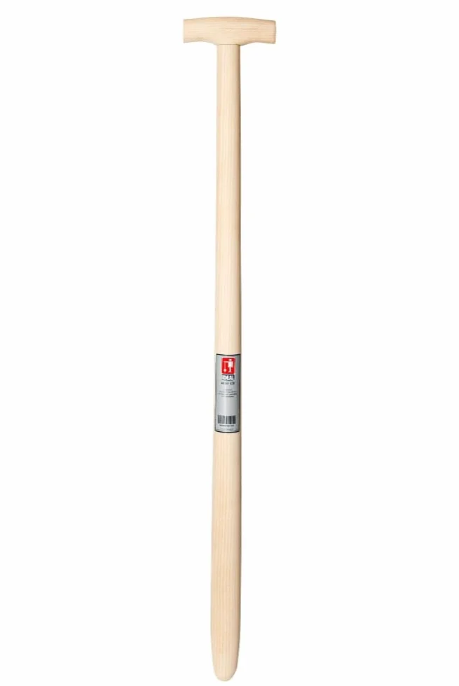 Idealspaten Manico di Ricambio pioniere della casa Curvo Grezzo Levigato | Dimensioni 85 cm | 41 mm di Diametro | Manico a T | Frassino