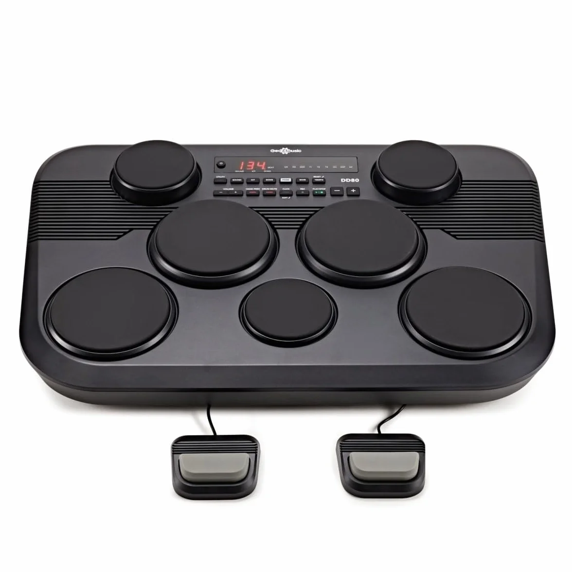 DD80 Batteria Elettronica 7 Pads 2 Pedali Bacchette per Adulti e Bambini