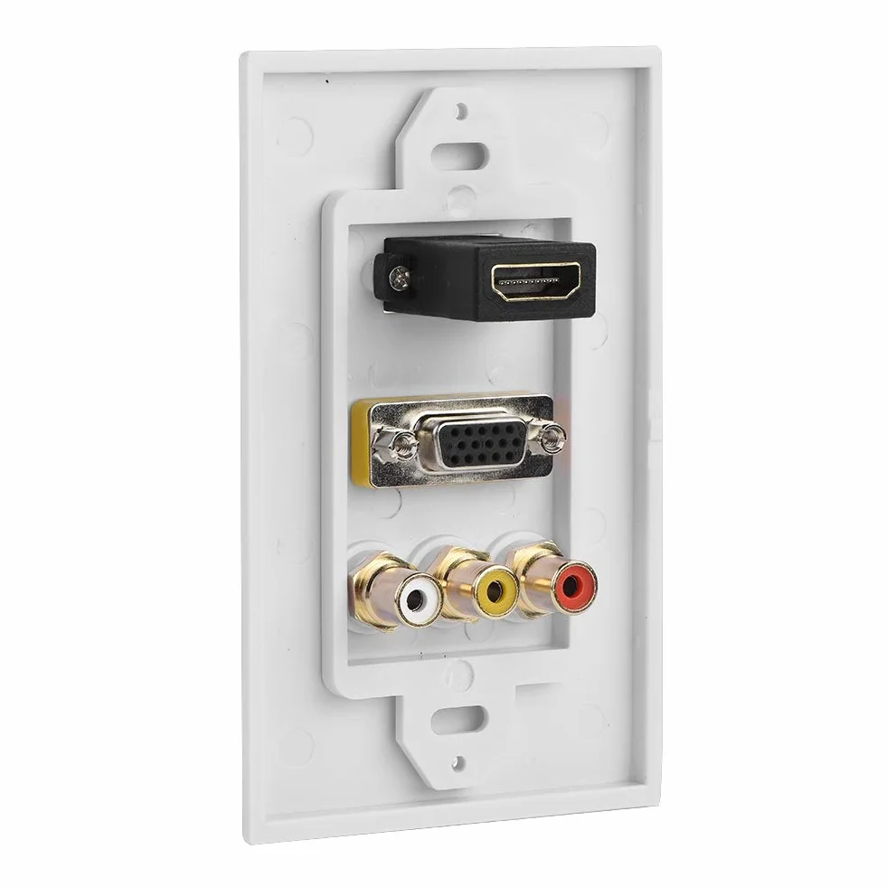 Socobeta Presa a Muro Tre in Uno Protezione Multi-Livello Pannello multimediale con Porta HDMI VGA