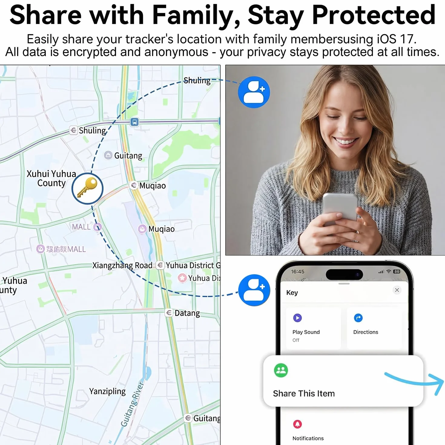 Smart Tag Bluetooth Tracker Android iOS 4 Pezzi Google Dov'è Apple Find My