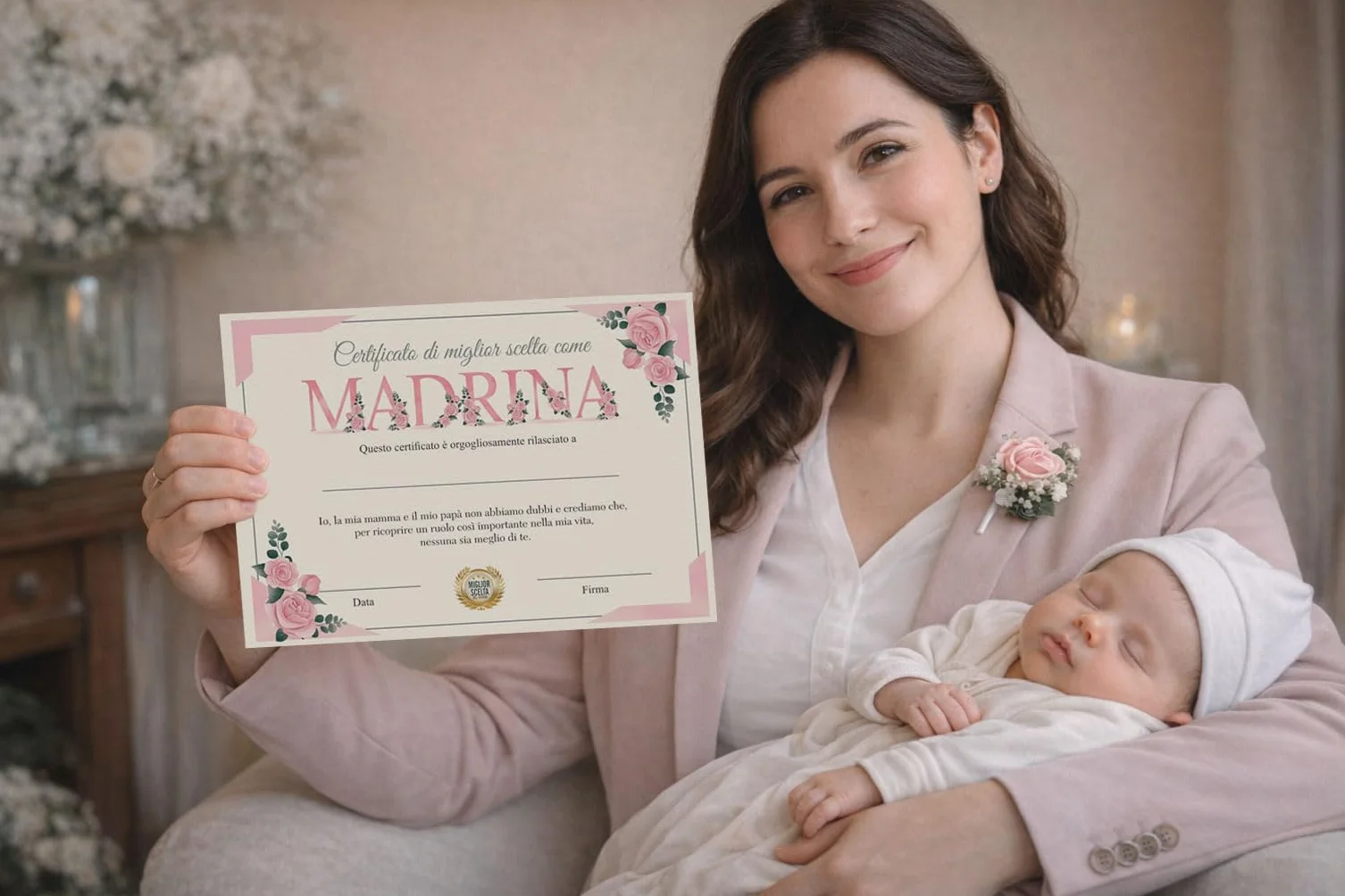 GHIBLI Certificati "Vuoi Essere la Mia Madrina e il Mio Padrino" con Buste - Idea Regalo Diploma Battesimo Bimbo Bimba