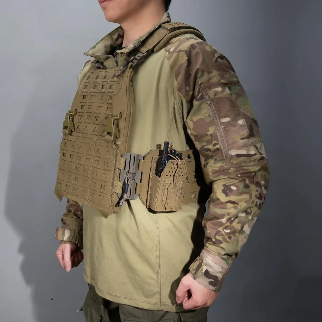Fondina radio tattica Molle Radio Pouch Supporto universale Walkie Talkie Motorola BaoFeng UV-5R BF-F8HP Coyote Brown