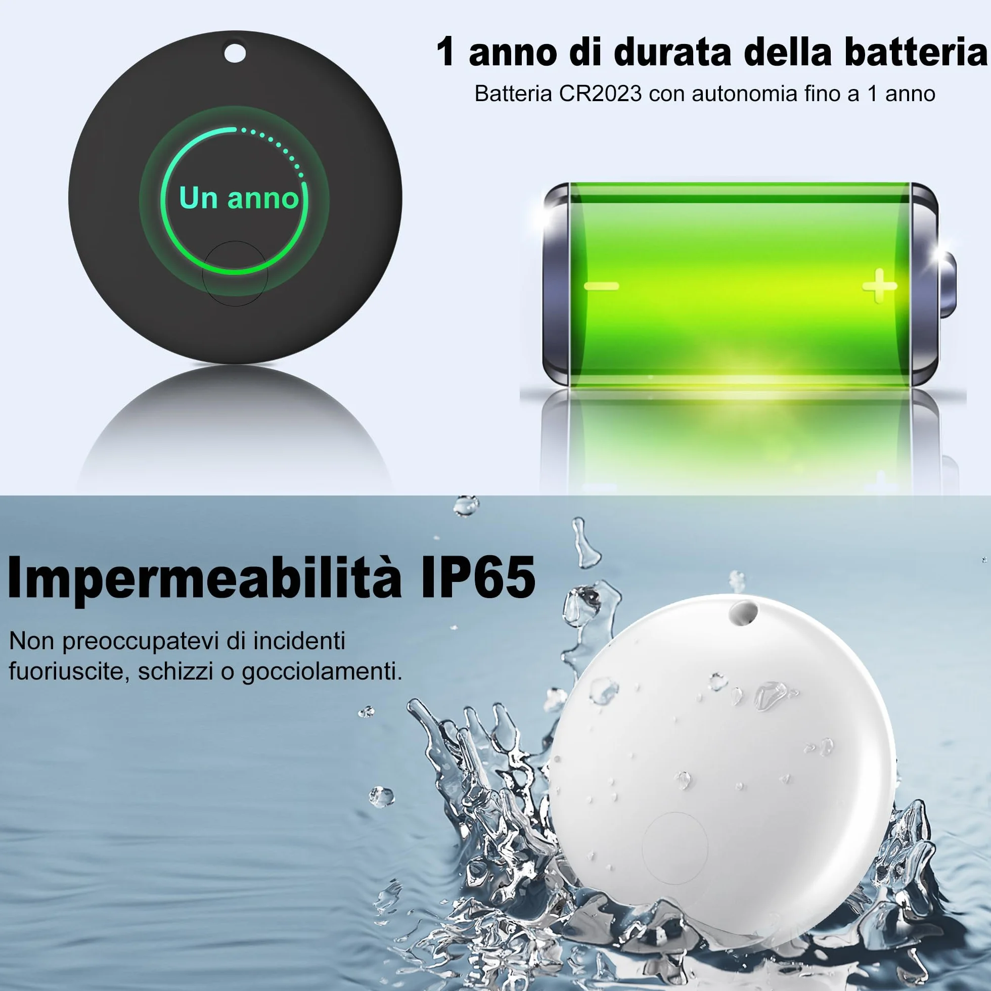 Air Tracker Android Smart Tag Bluetooth Tracker per chiavi bagagli zaini borse nero Confezione da 4