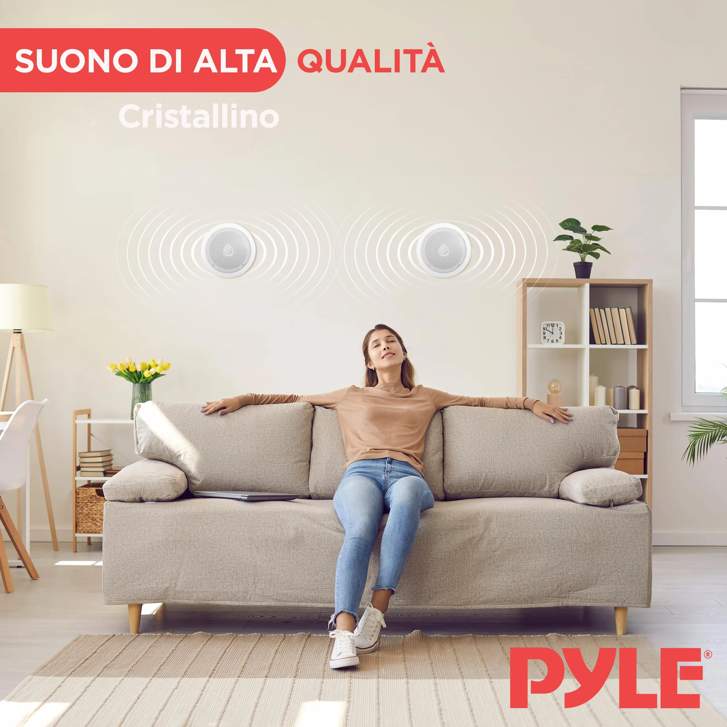 Pyle Altoparlanti da Incasso 16,5 cm, Casse Audio 2 Vie, Tweeter a Cupola in Titanio 2,5 cm, 65Hz-22kHz, 250W Picco