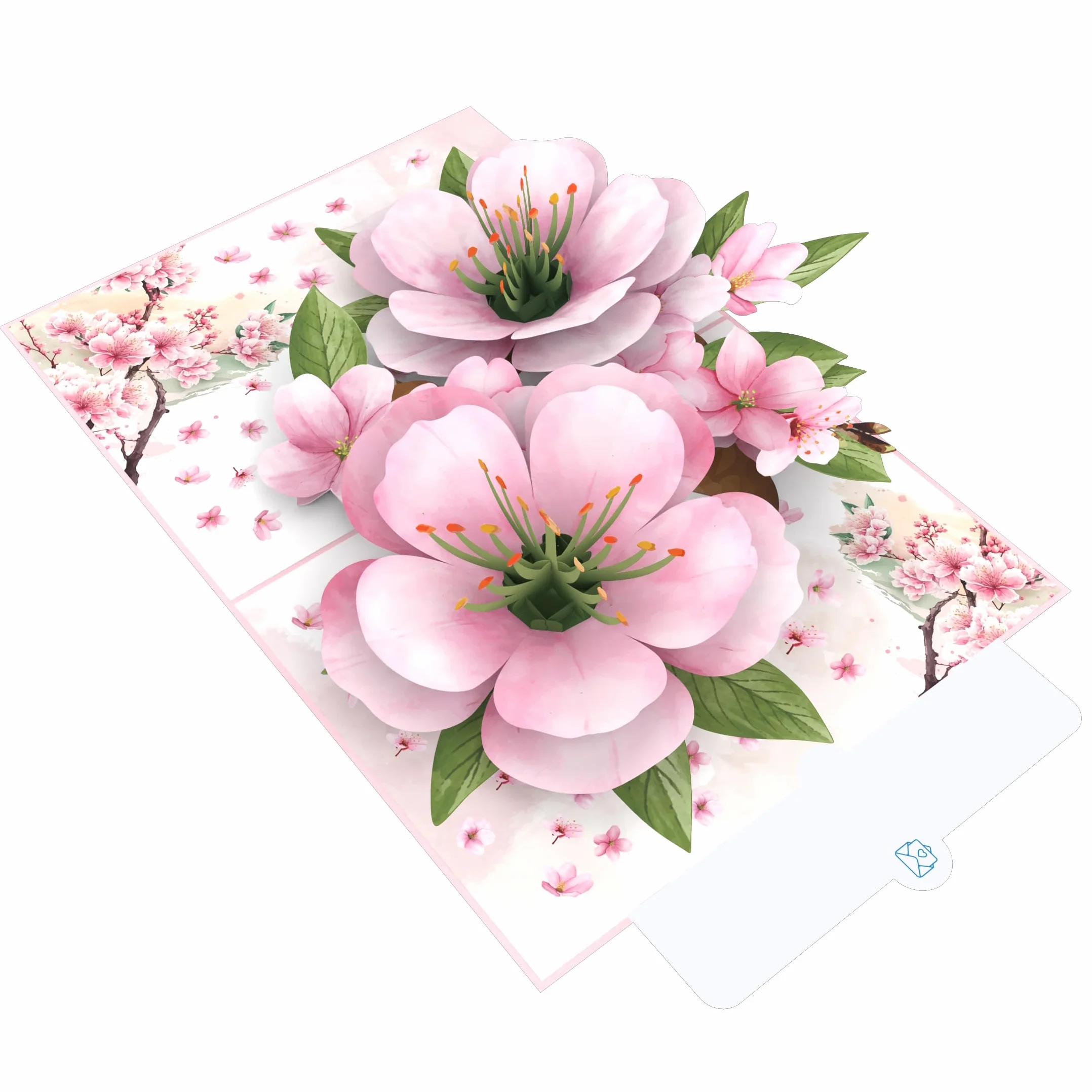 MOKIO® Biglietto Fiore Pop-Up Fiori di ciliegio giapponesi Biglietto regalo 3D Sakura