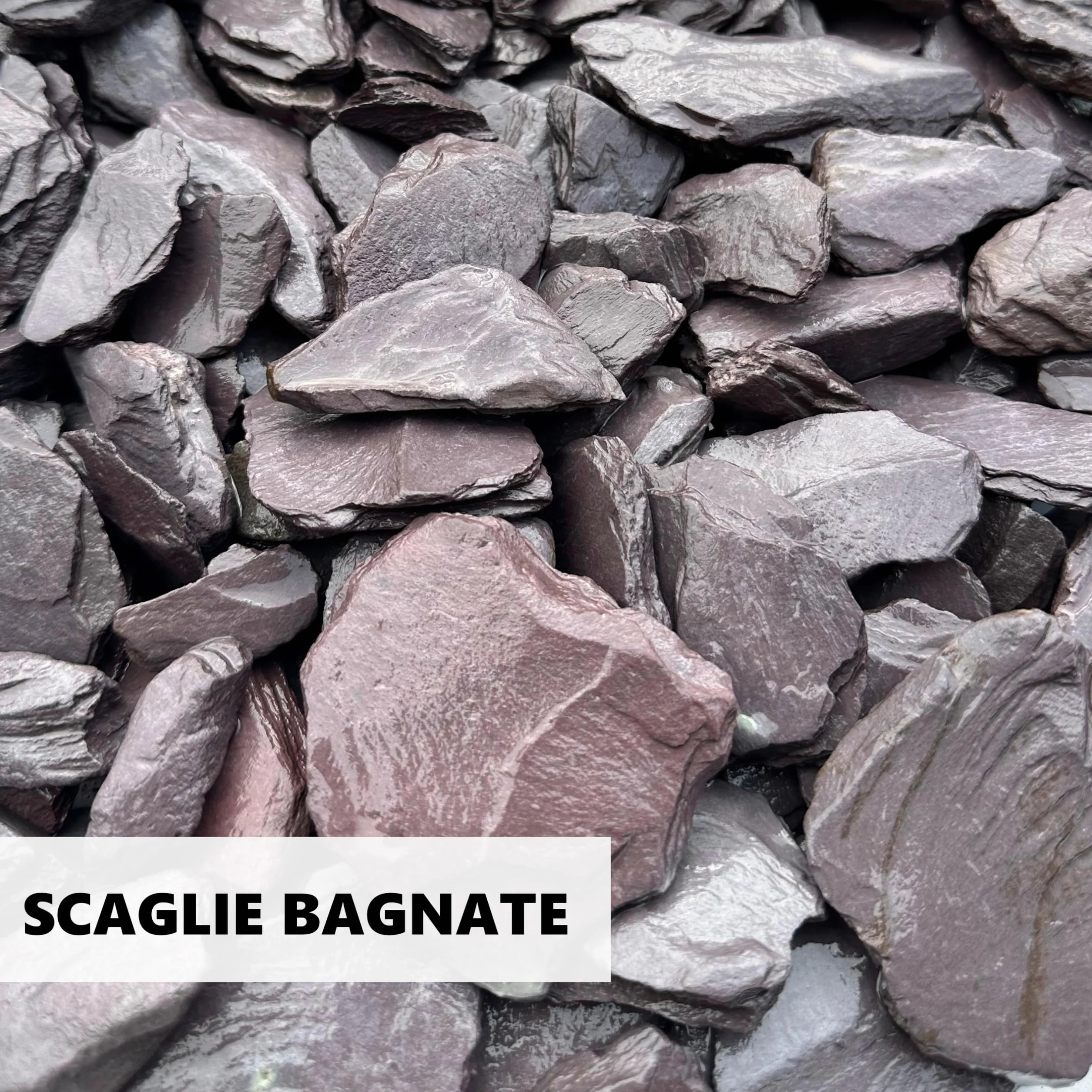 Scaglie Ardesia Viola Decorativa per Giardini Vasi Aiuole Granulometria 30-60mm Confezione 25kg