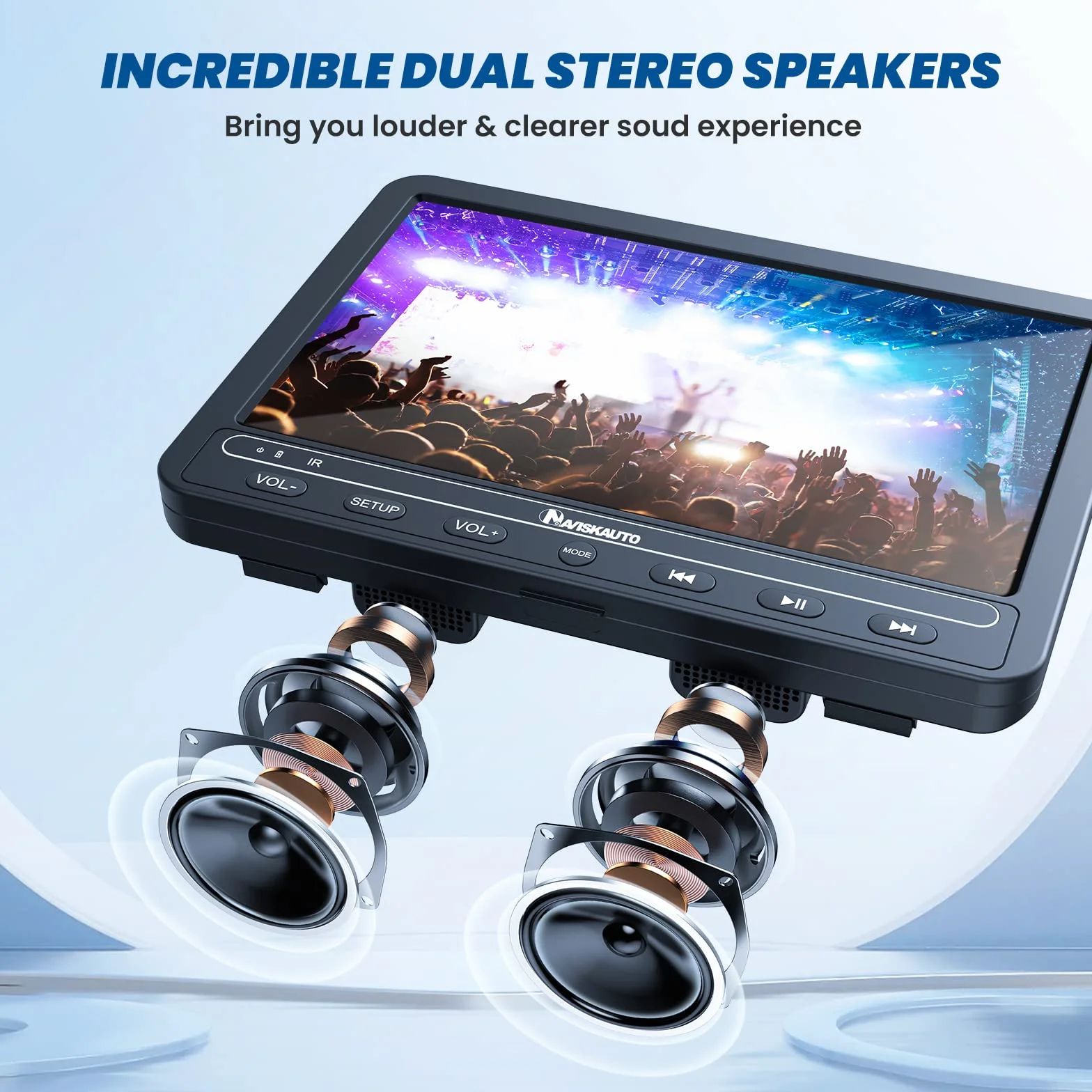 NAVISKAUTO 10,5" Doppio Lettore DVD per Auto Portatile con Batteria Ricaricabile 5 Ore USB/SD