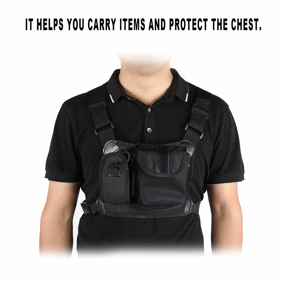 Walkie Talkie Chest Pocket Harness Borse Nylon Regolabile Universale