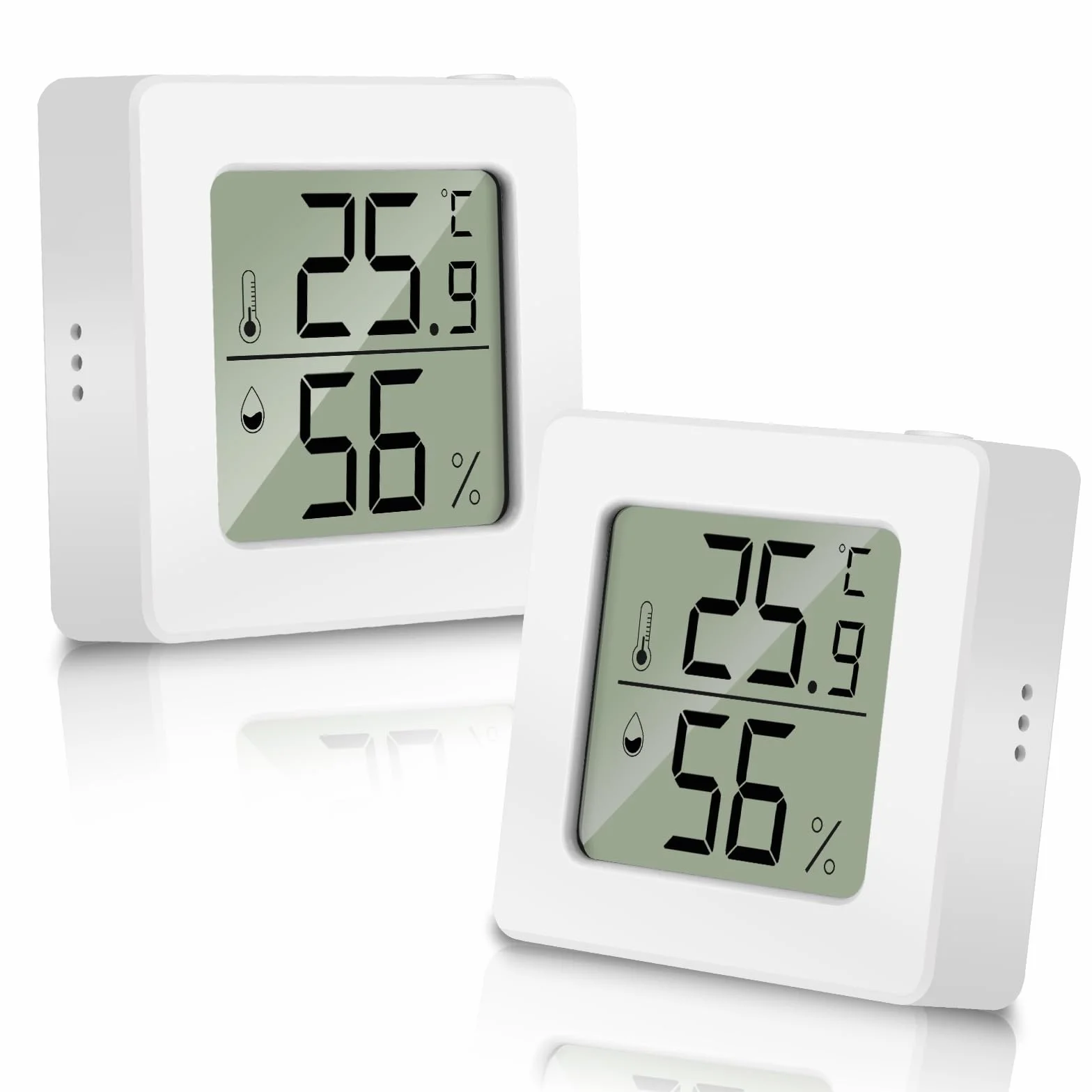 elzle 2 Pezzi Igrometro Termometro Digitale LCD, Mini Igrometro Termometro Ambiente con Livello di Comfort, Monitor di Temperatura e umidità, Igrometro Interno per Serre, Casa e Ufficio