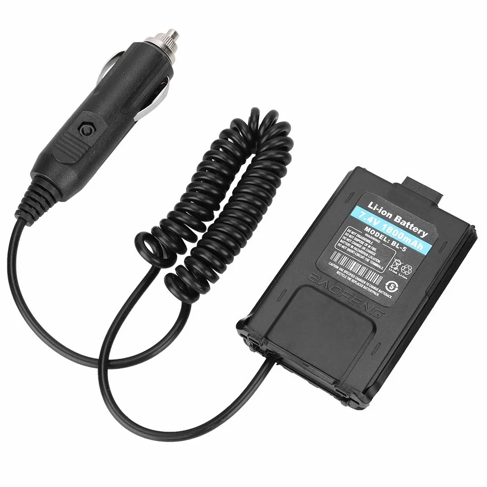 UV 5R Caricabatterie 12V per Radio Walkie Talkie, Eliminatore Batteria con Cavo Altoparlante