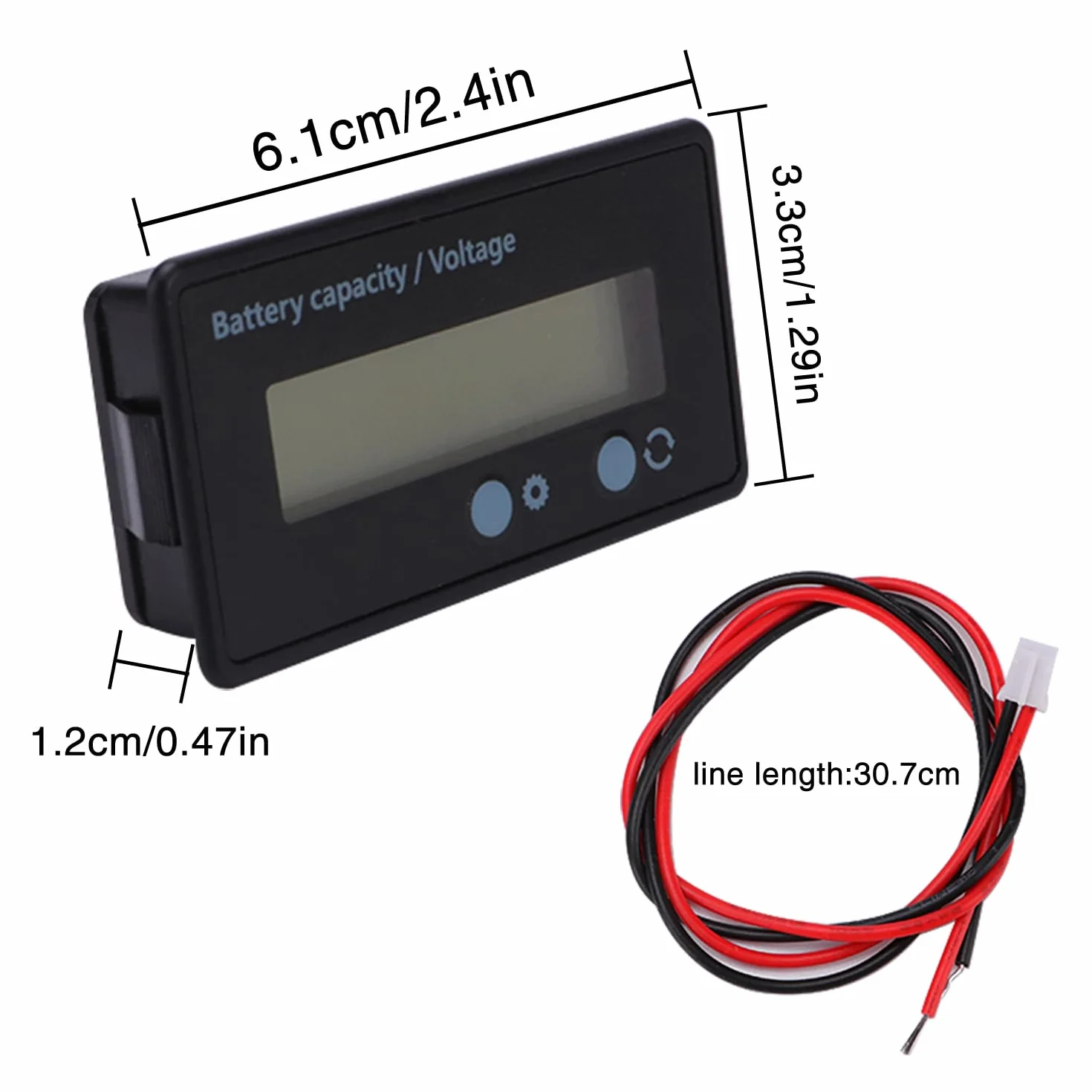 Misuratore di Voltmetro Batteria Universale Tester DC 12-48V Display LCD
